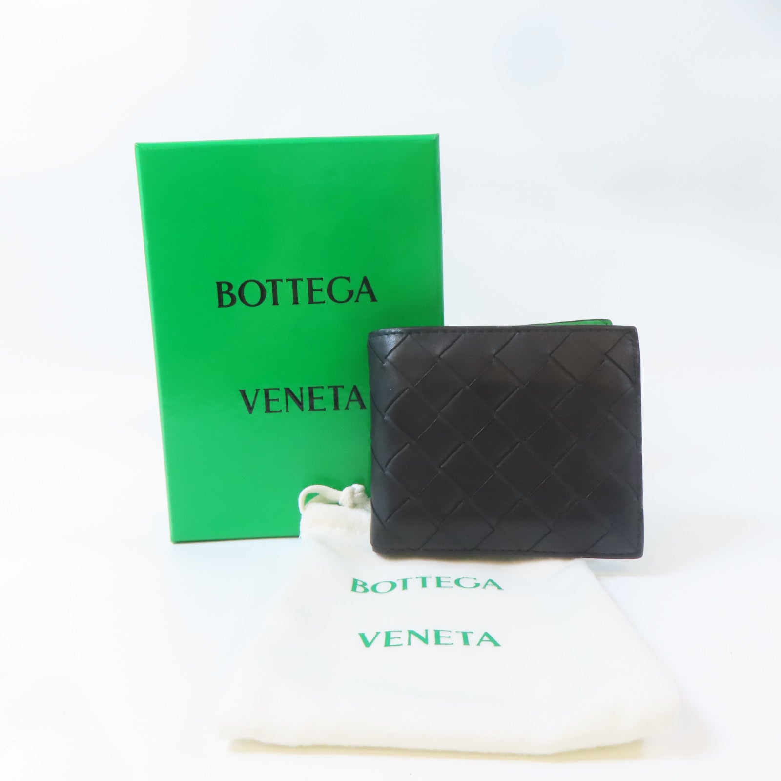 BOTTEGA VENETA 【激減優惠】織紋牛皮皮革Wallet錢包黑色