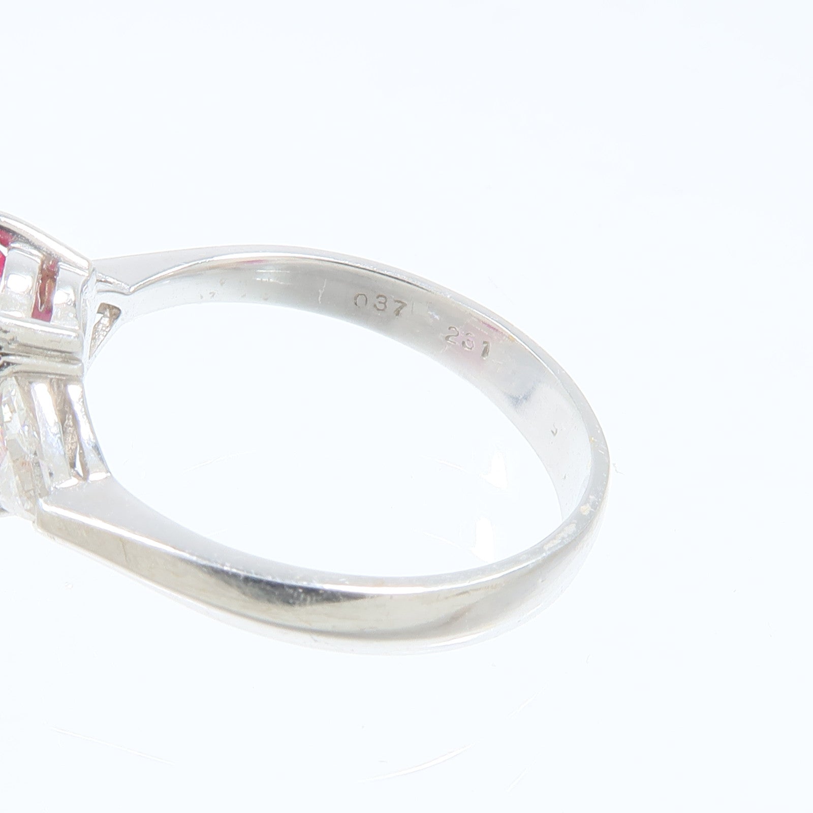 JEWELRY 18K白金Ruby Diamond Ring紅寶石/鑽石戒指