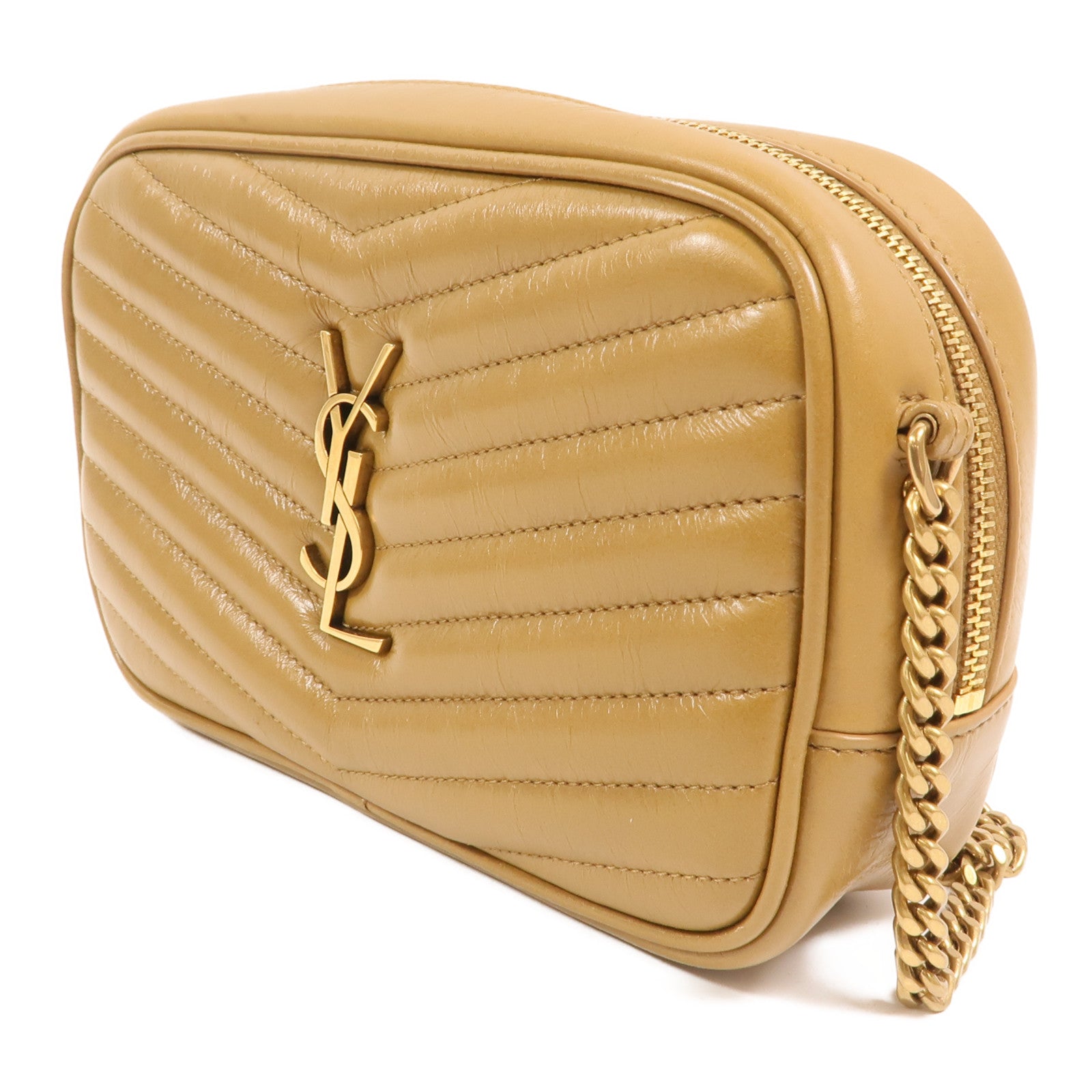 SAINT LAURENT 牛皮皮革Chain Shoulder金扣鏈帶肩背袋