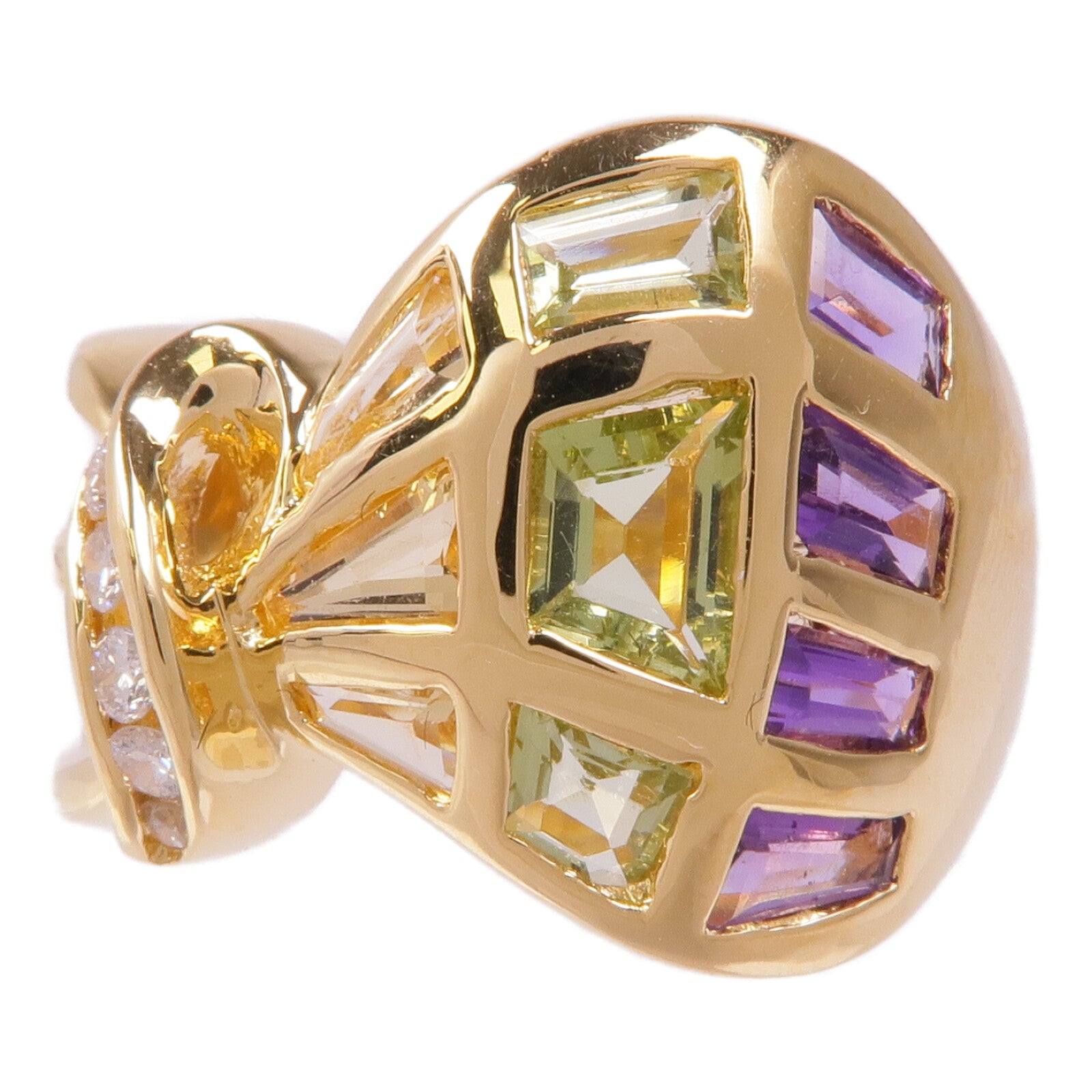 JEWELRY 【激減優惠】18K黃金Diamond/Multi Stone Ring鑽石/多顆寶石戒指US#5.75