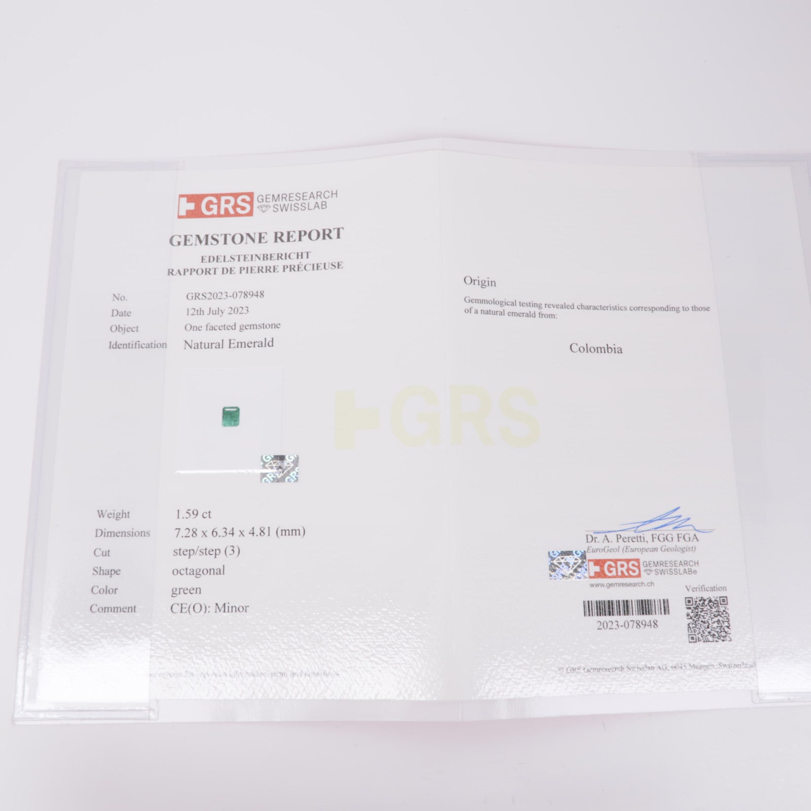 JEWELRY PT950鉑金Emerald Diamond Ring綠寶石/鑽石戒指US#6