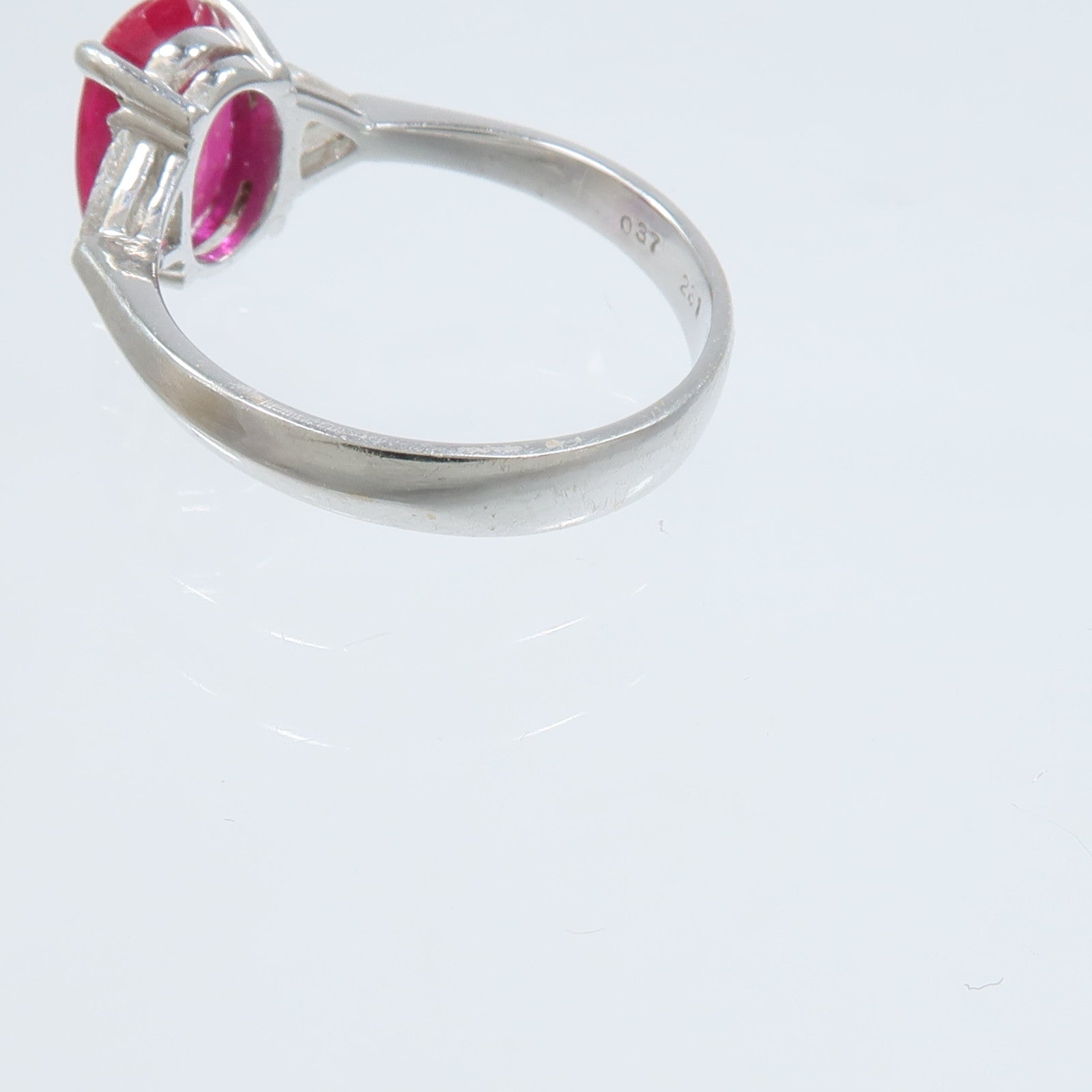 JEWELRY 18K白金Ruby Diamond Ring紅寶石/鑽石戒指