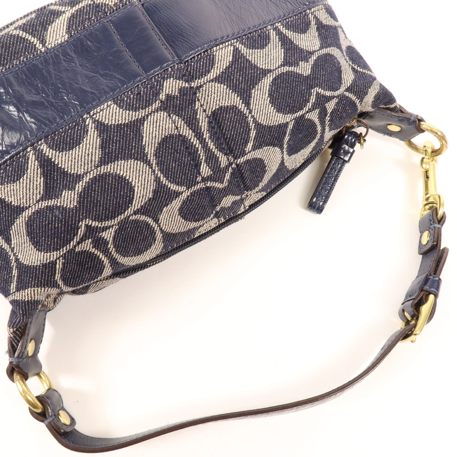 COACH 牛仔布Hand Bag金扣手挽袋