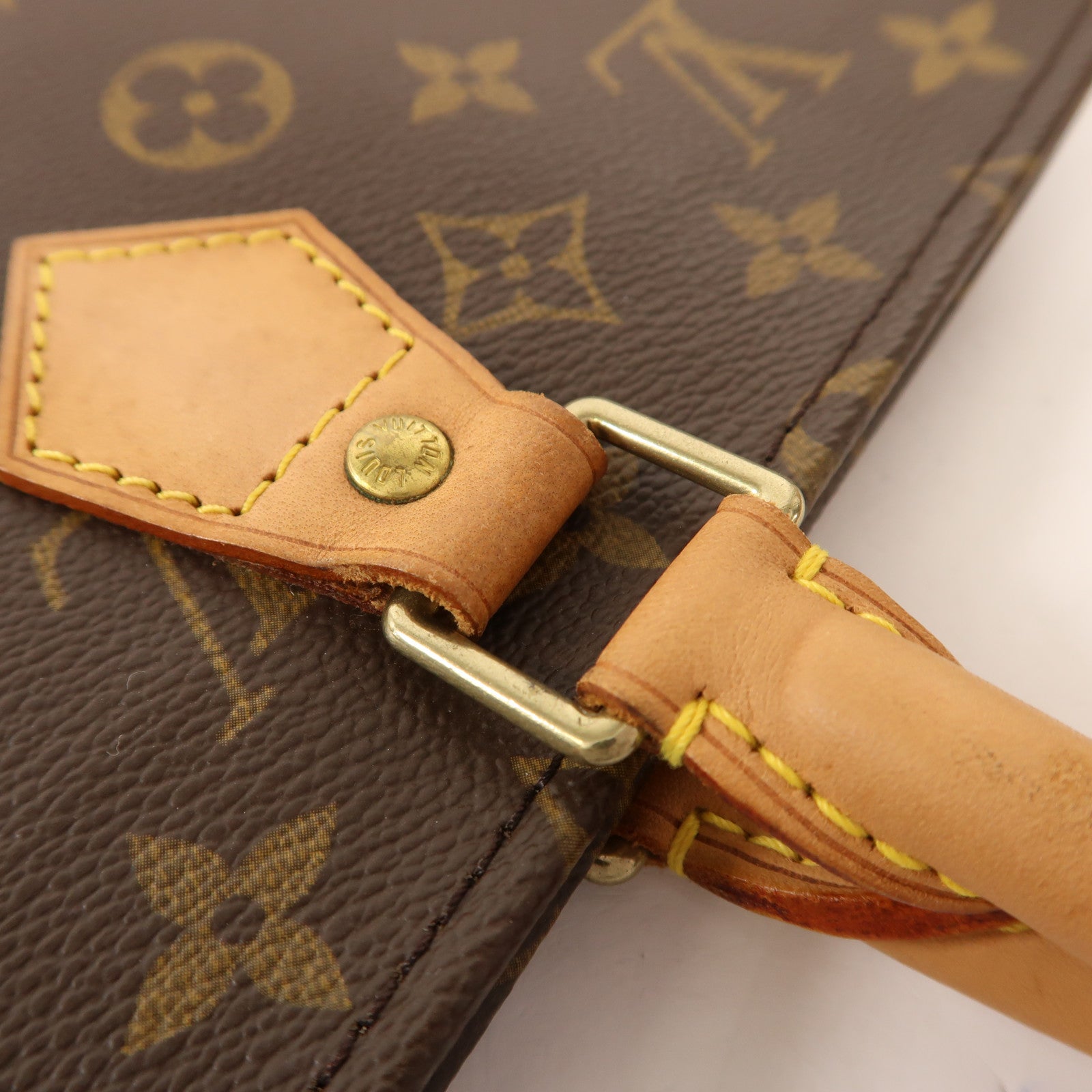 LOUIS VUITTON Monogram Sac Plat金扣手挽袋