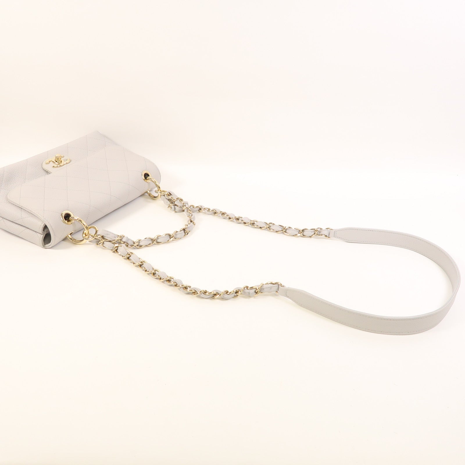 CHANEL 牛皮皮革City Walk Small Flap金扣手挽肩背兩用袋