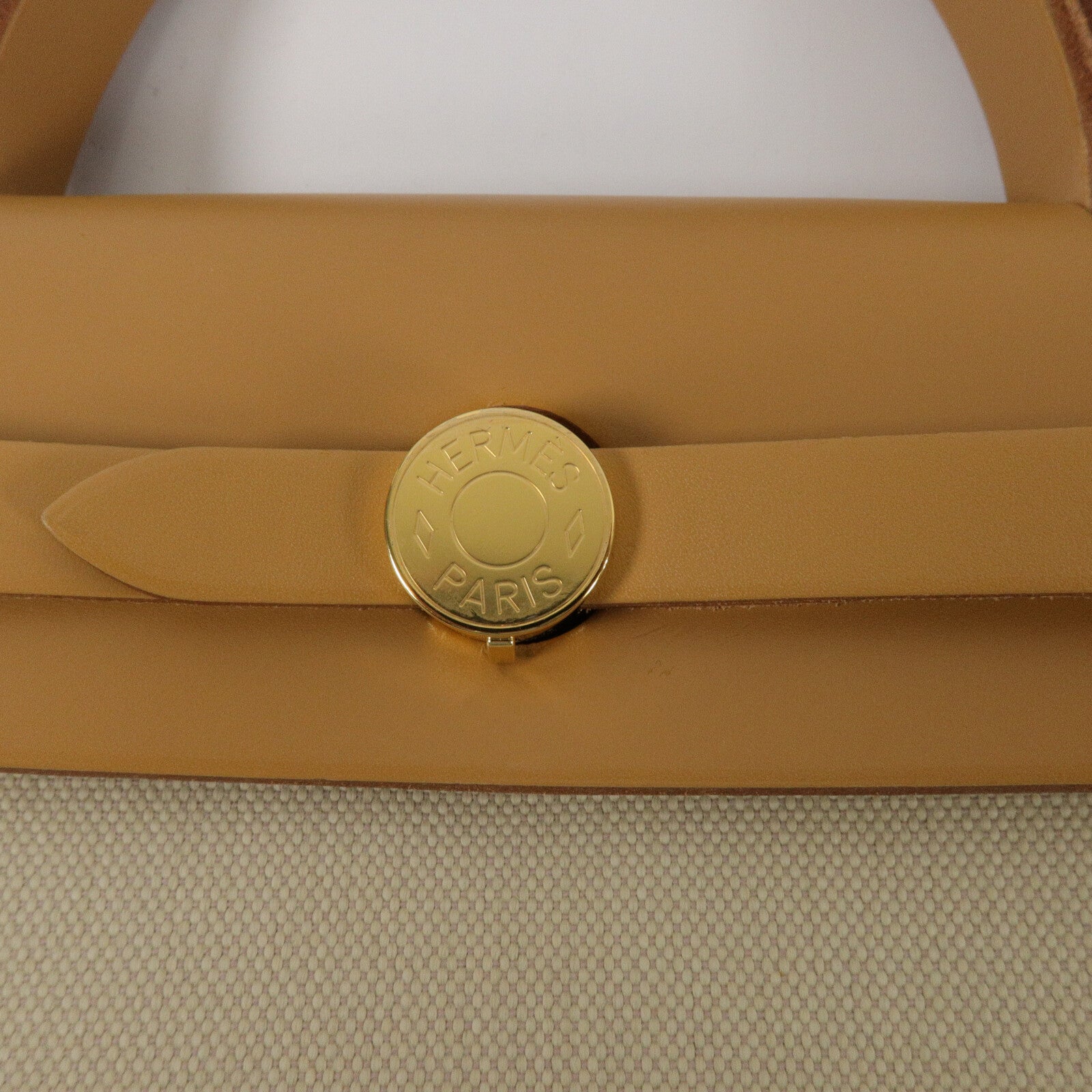 HERMES 帆布Herbag PM手挽肩背兩用袋Fauve