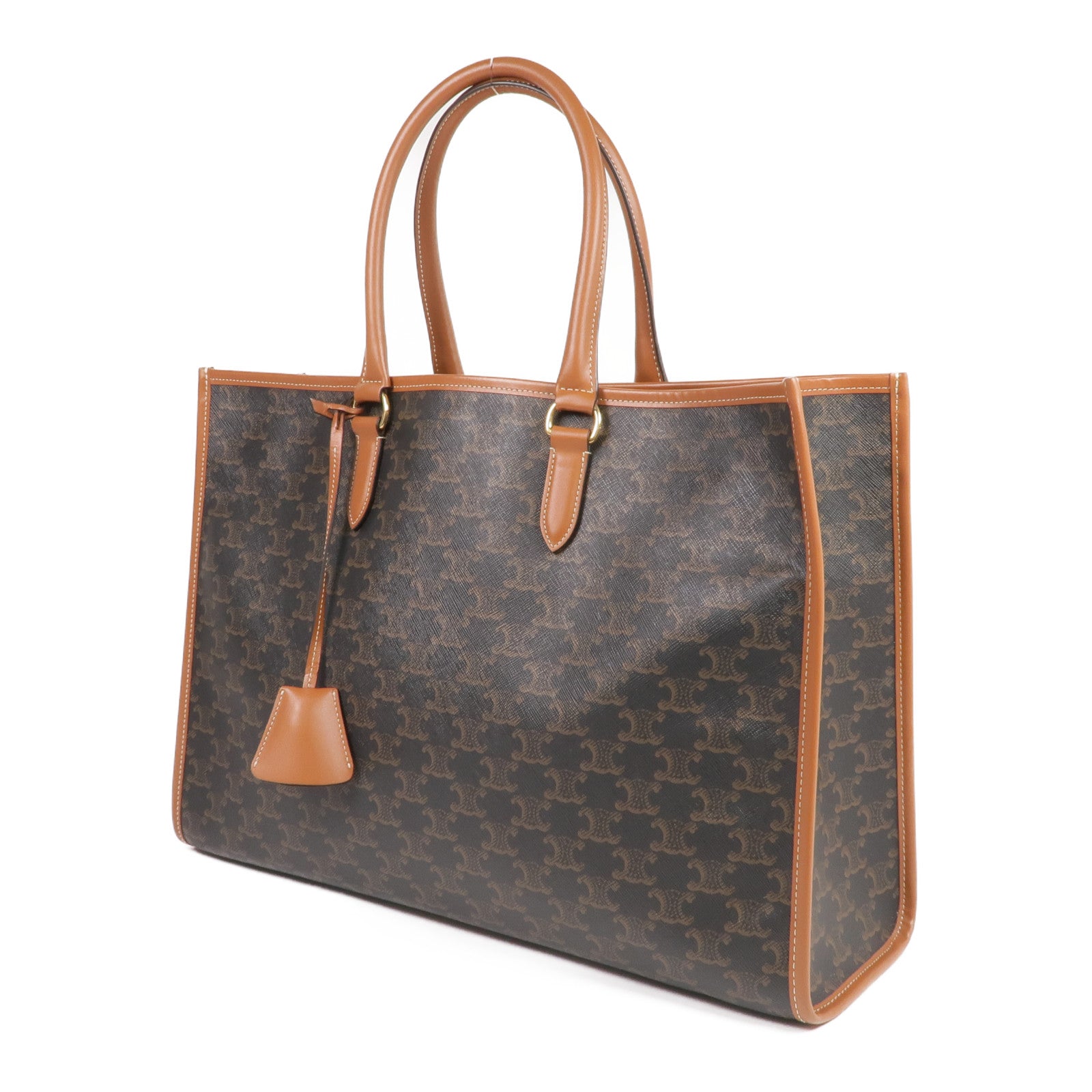 CELINE 塗層帆布Horizontal Cabas Triomphe金扣肩背袋/手挽袋