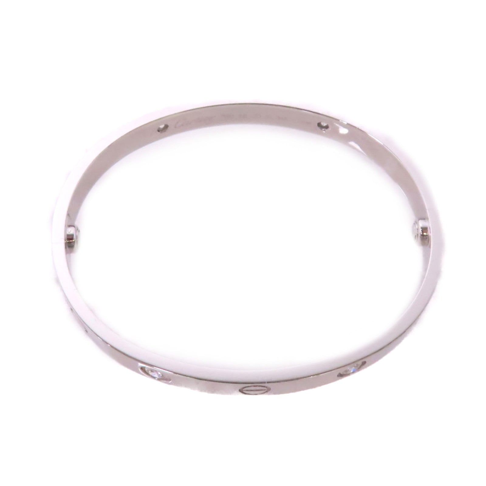 CARTIER 18K白金/鑽石 4Diamonds Love Bracelet Classic Model手鐲#16