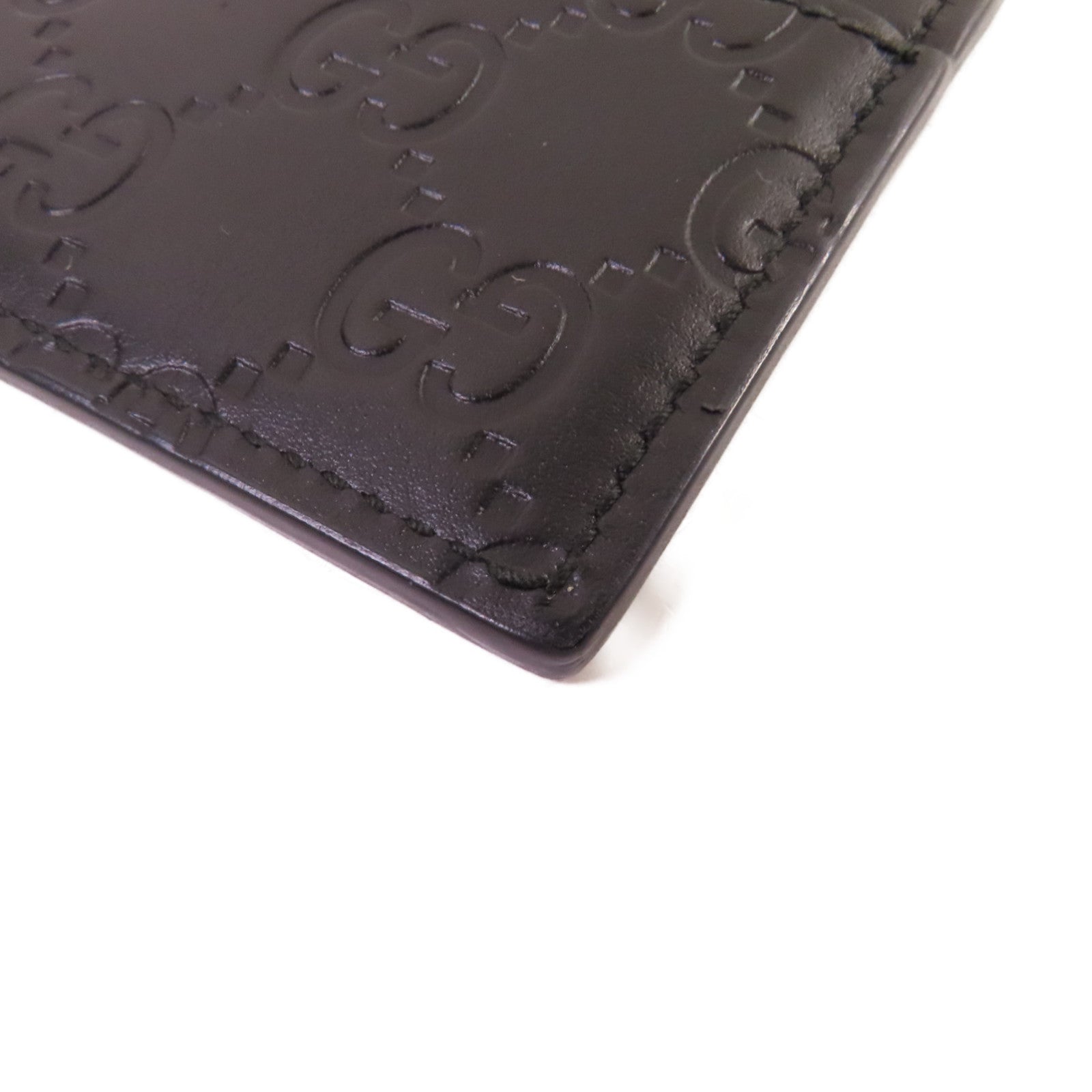 GUCCI 【清倉大減價】牛皮皮革Signature Card Case卡片套黑色