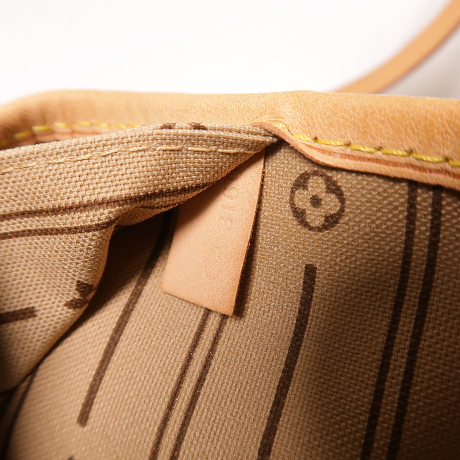 LOUIS VUITTON Monogram Neverfull MM金扣手挽袋棕色
