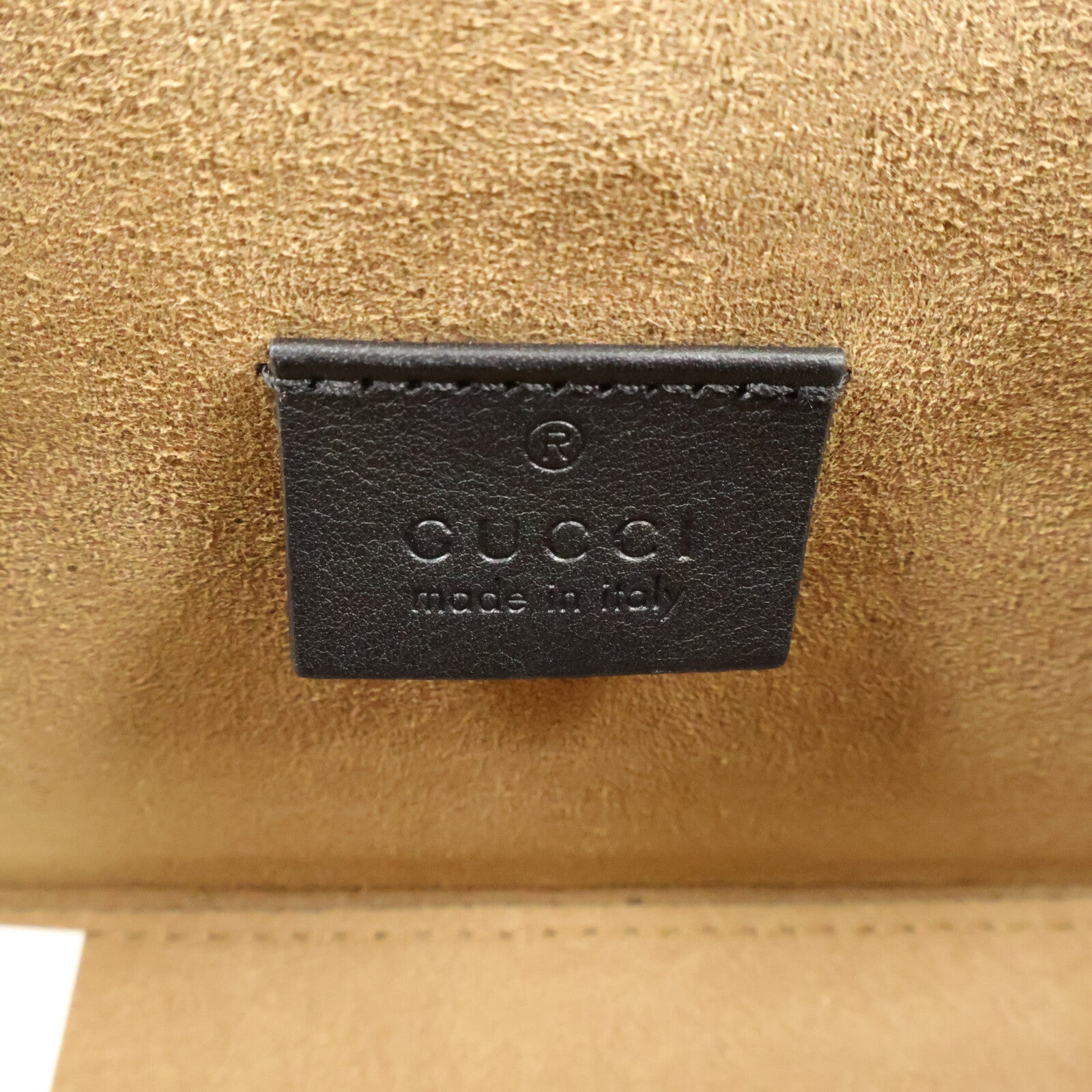GUCCI 塗層帆布Padlock GG Small Bamboo Top Handle鏈帶手挽肩背兩用袋