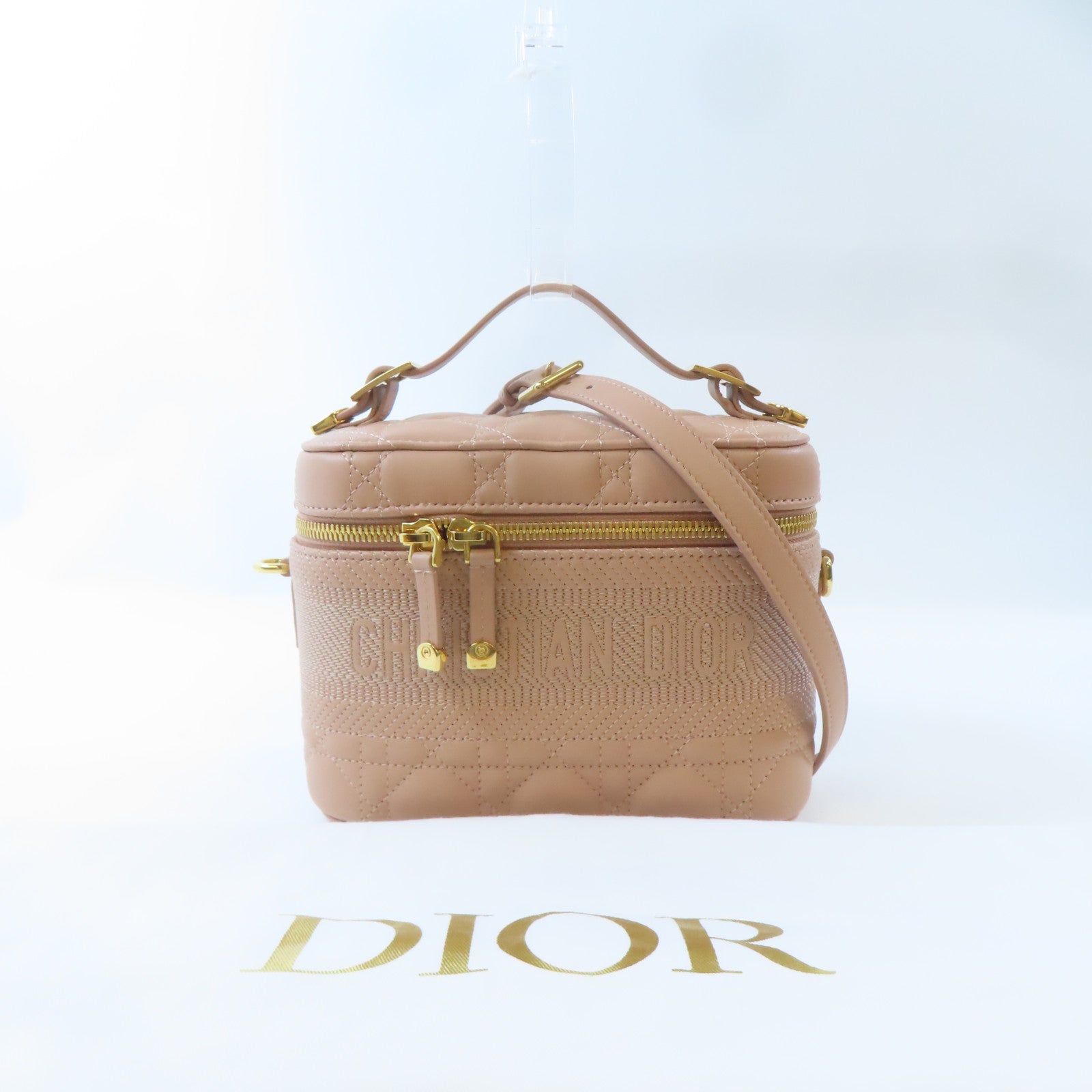 Dior (PRICE DOWN) CD GHW Vanity Bag 2 Way Shoulder 23-BO-0231 Lambskin Leather Pink