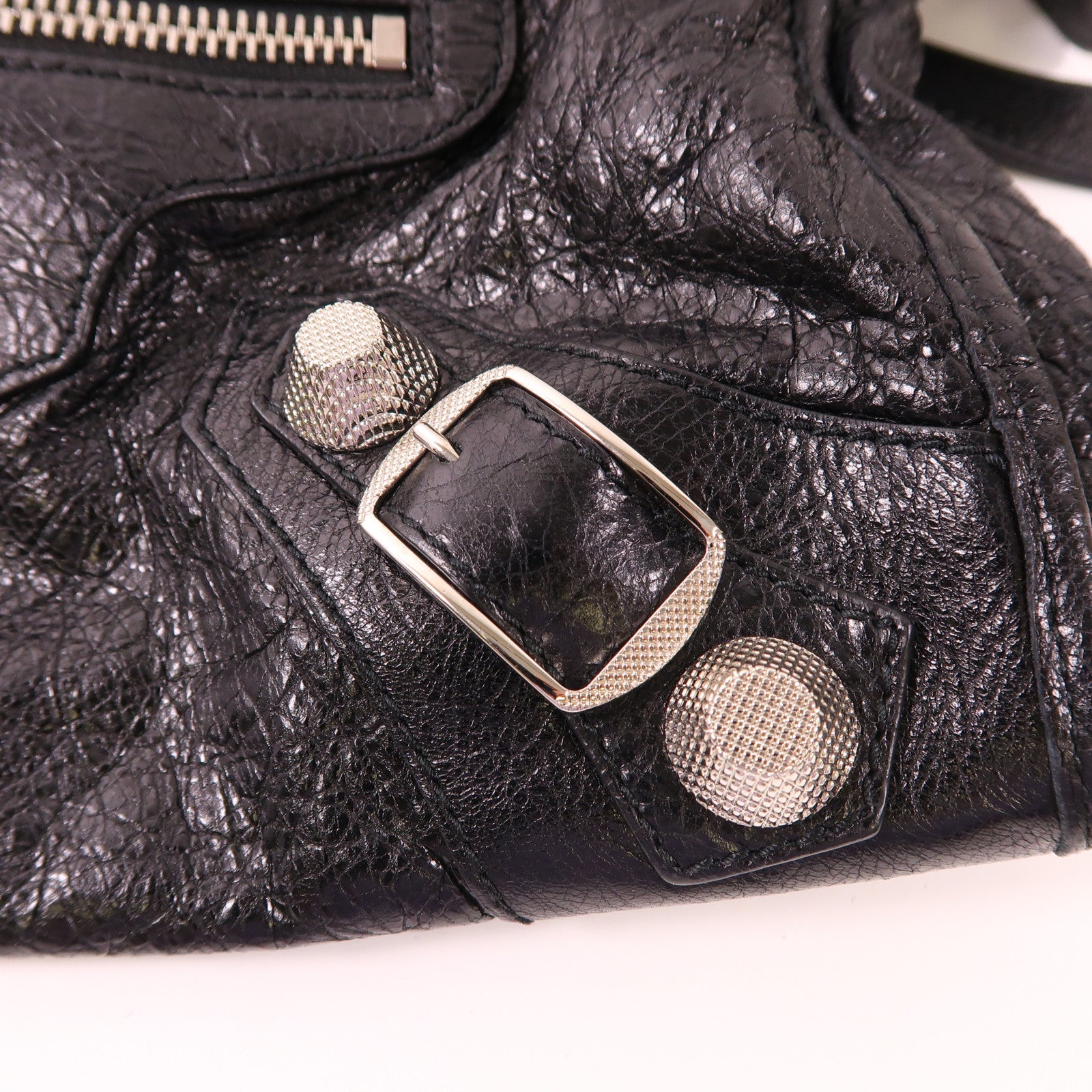 BALENCIAGA 羊皮皮革Giant City銀扣手挽肩背兩用袋