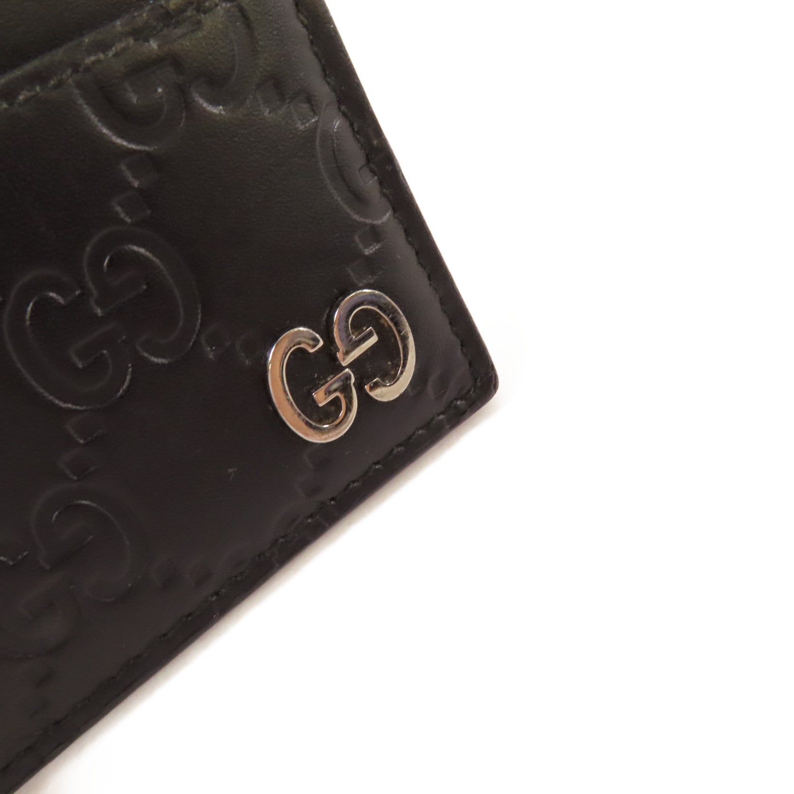 GUCCI 【清倉大減價】牛皮皮革Signature Card Case卡片套黑色