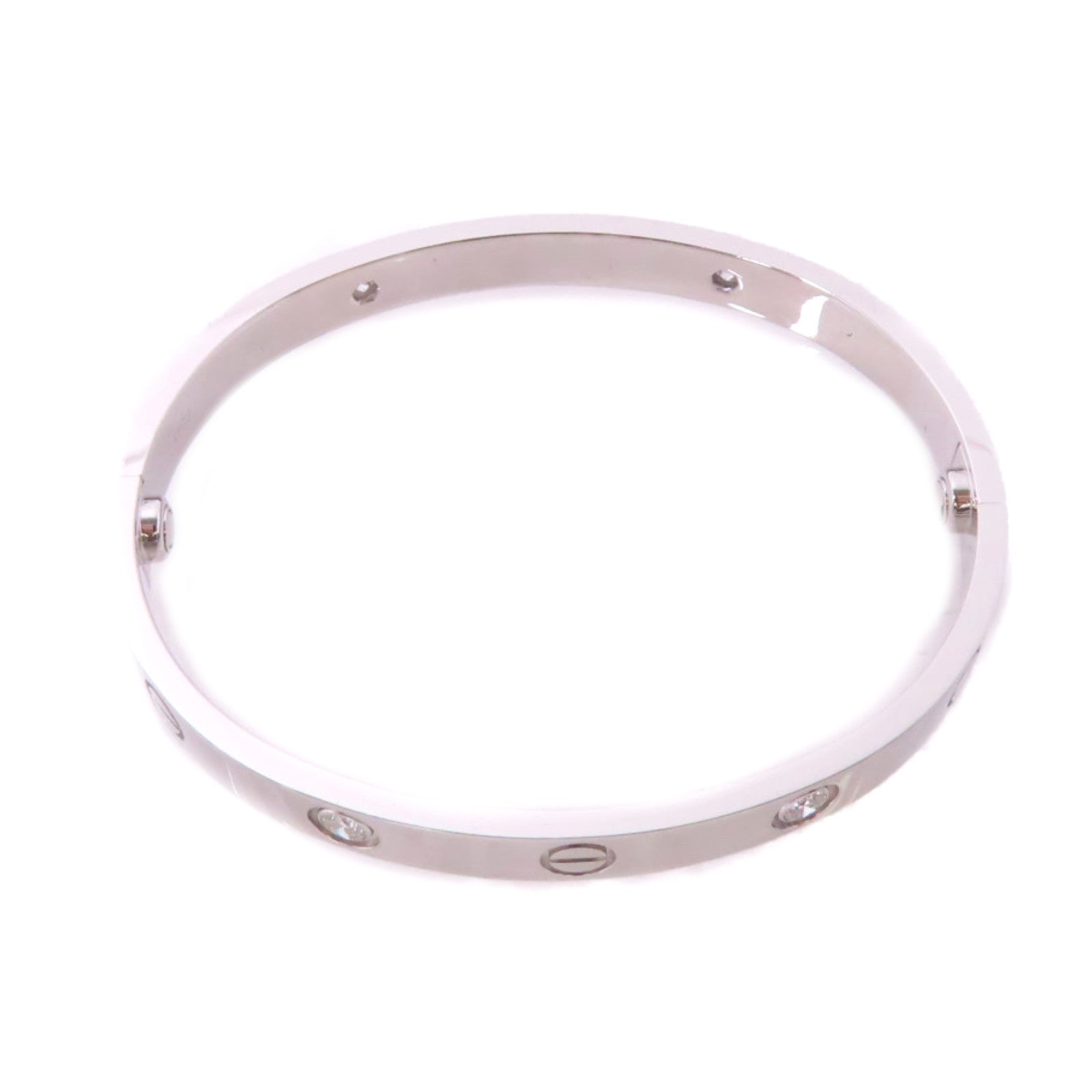 CARTIER 18K白金/鑽石 4Diamonds Love Bracelet Classic Model手鐲#16