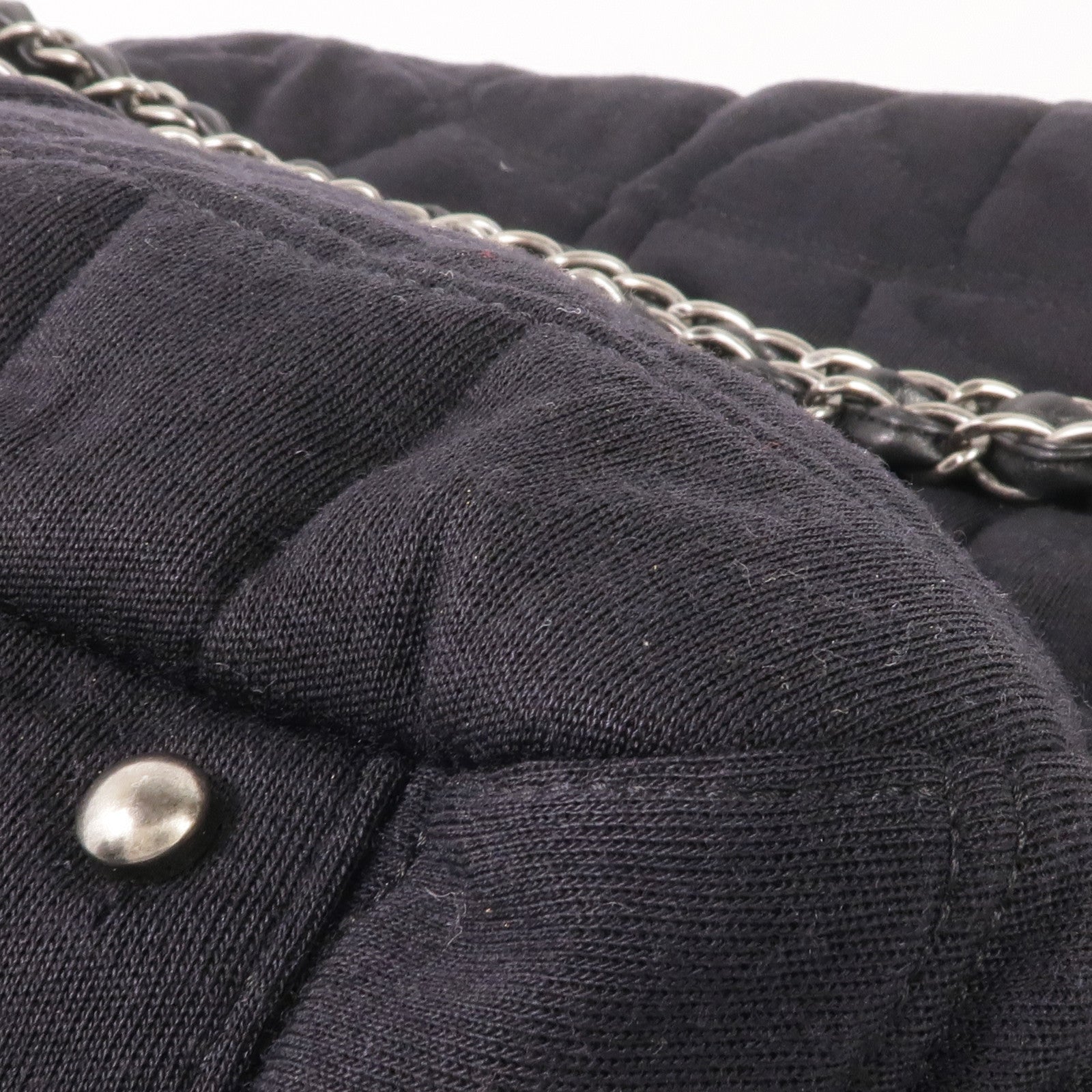 CHANEL 布料/皮革Chain Shoulder銀扣鏈帶肩背袋