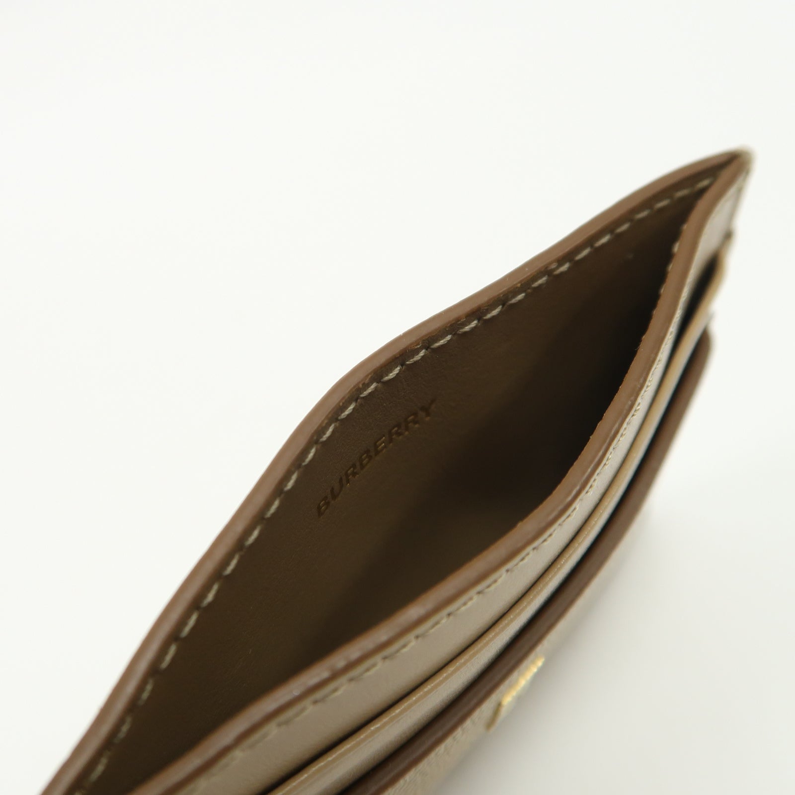BURBERRY 牛皮皮革Card Case金扣卡片套啡色