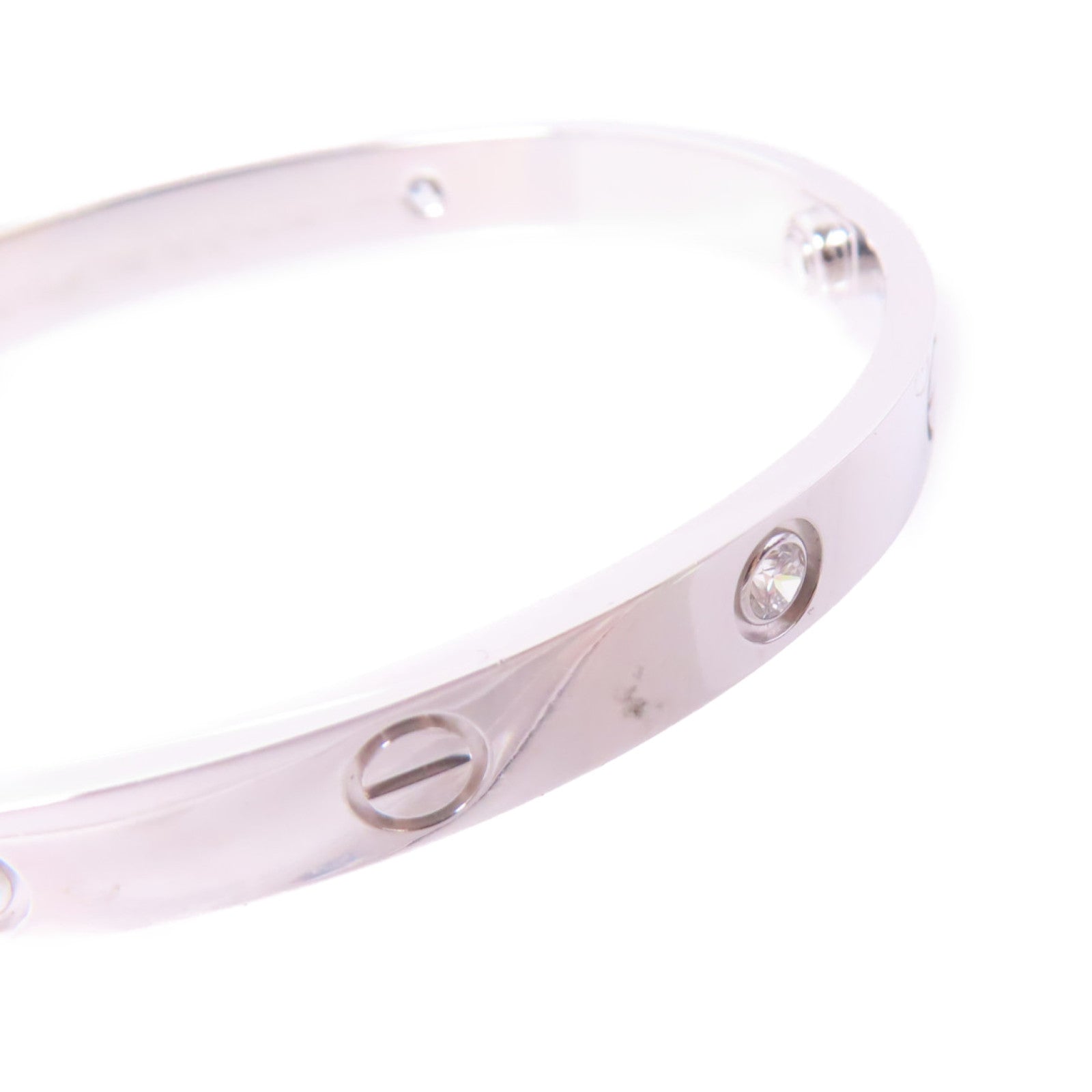 CARTIER 18K白金/鑽石 4Diamonds Love Bracelet Classic Model手鐲#16