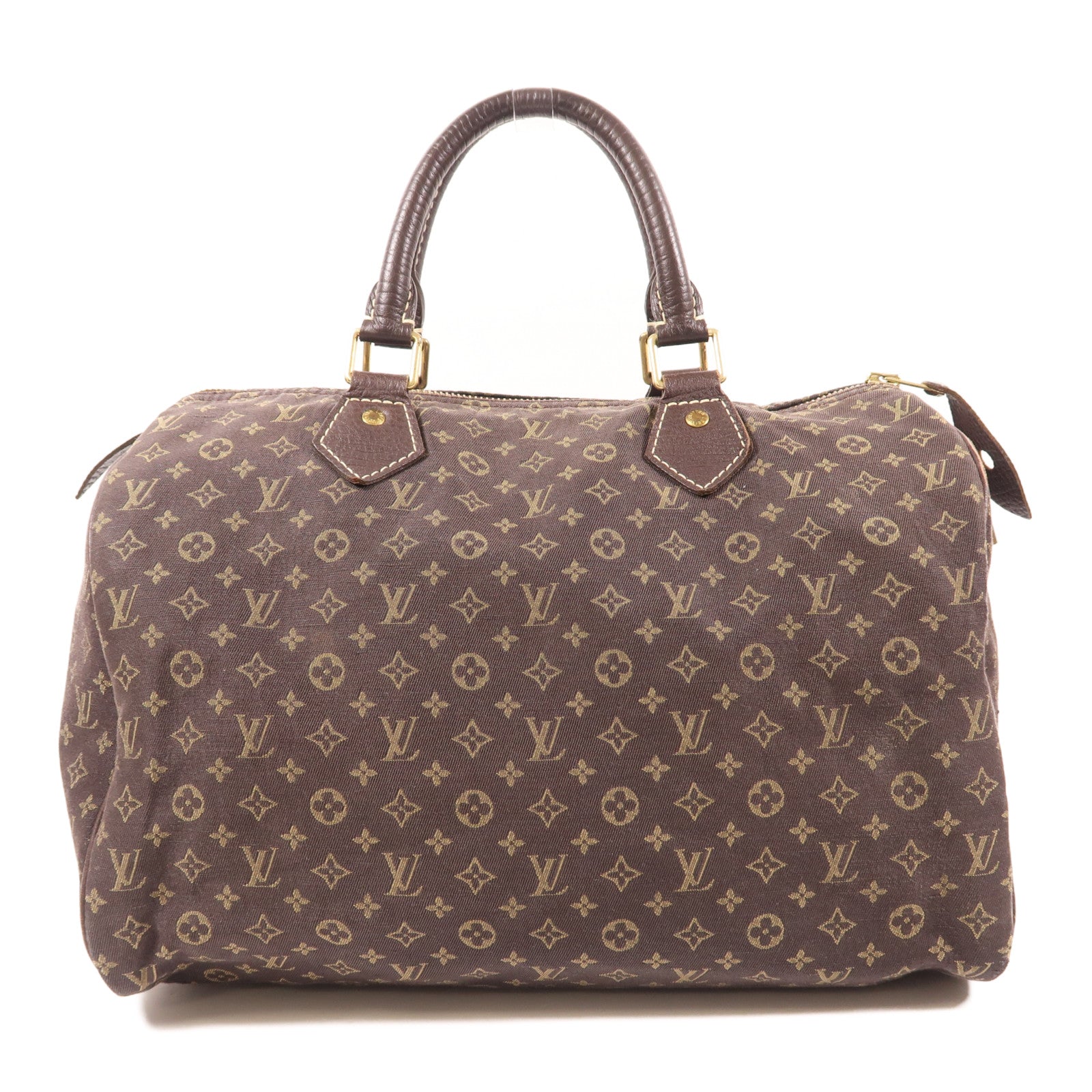 LOUIS VUITTON LV GHW Speedy 30 Handbag M95224 Monogram Mini Lin Brown