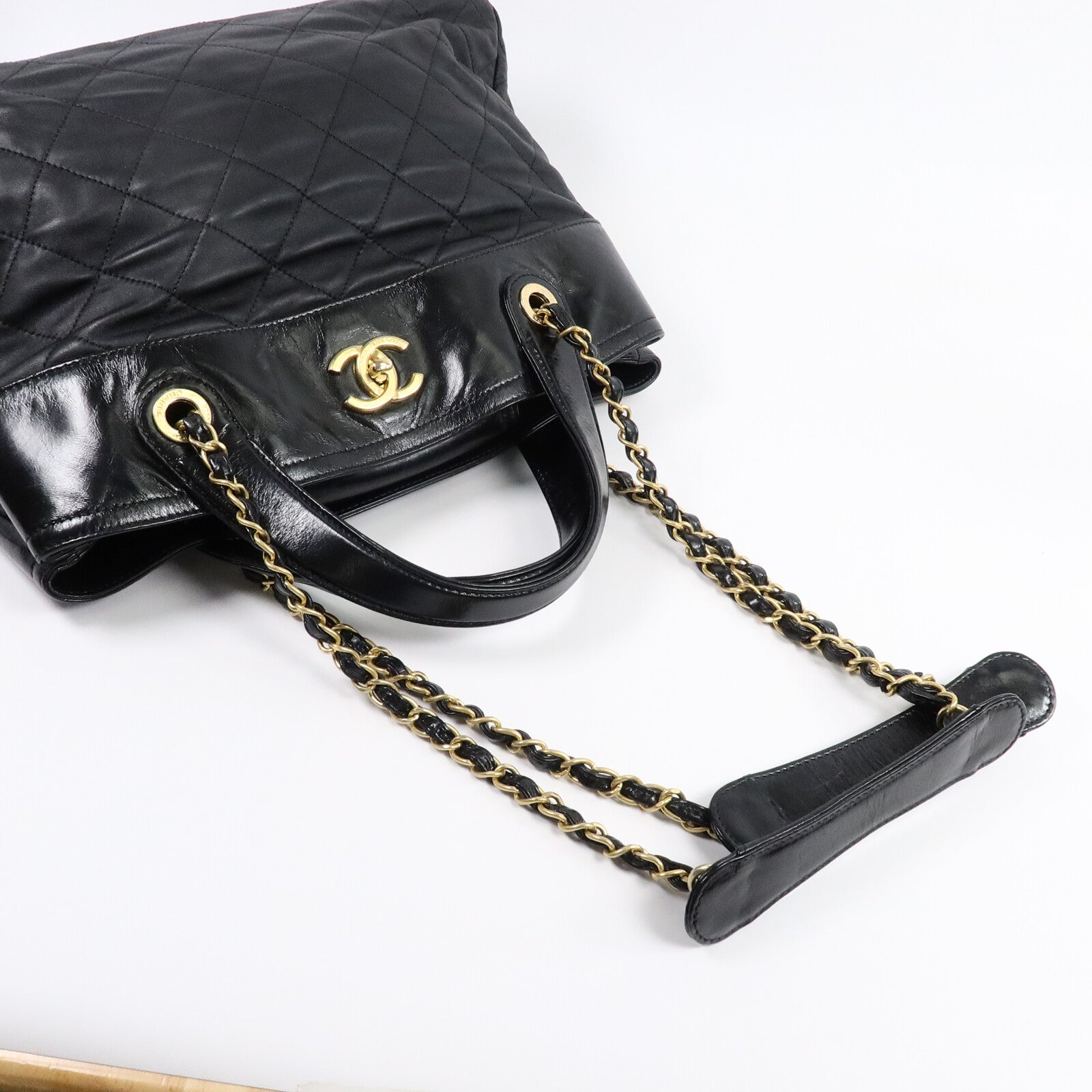 CHANEL 牛皮皮革2 Way Shoulder Bag鏈帶手挽肩背兩用袋