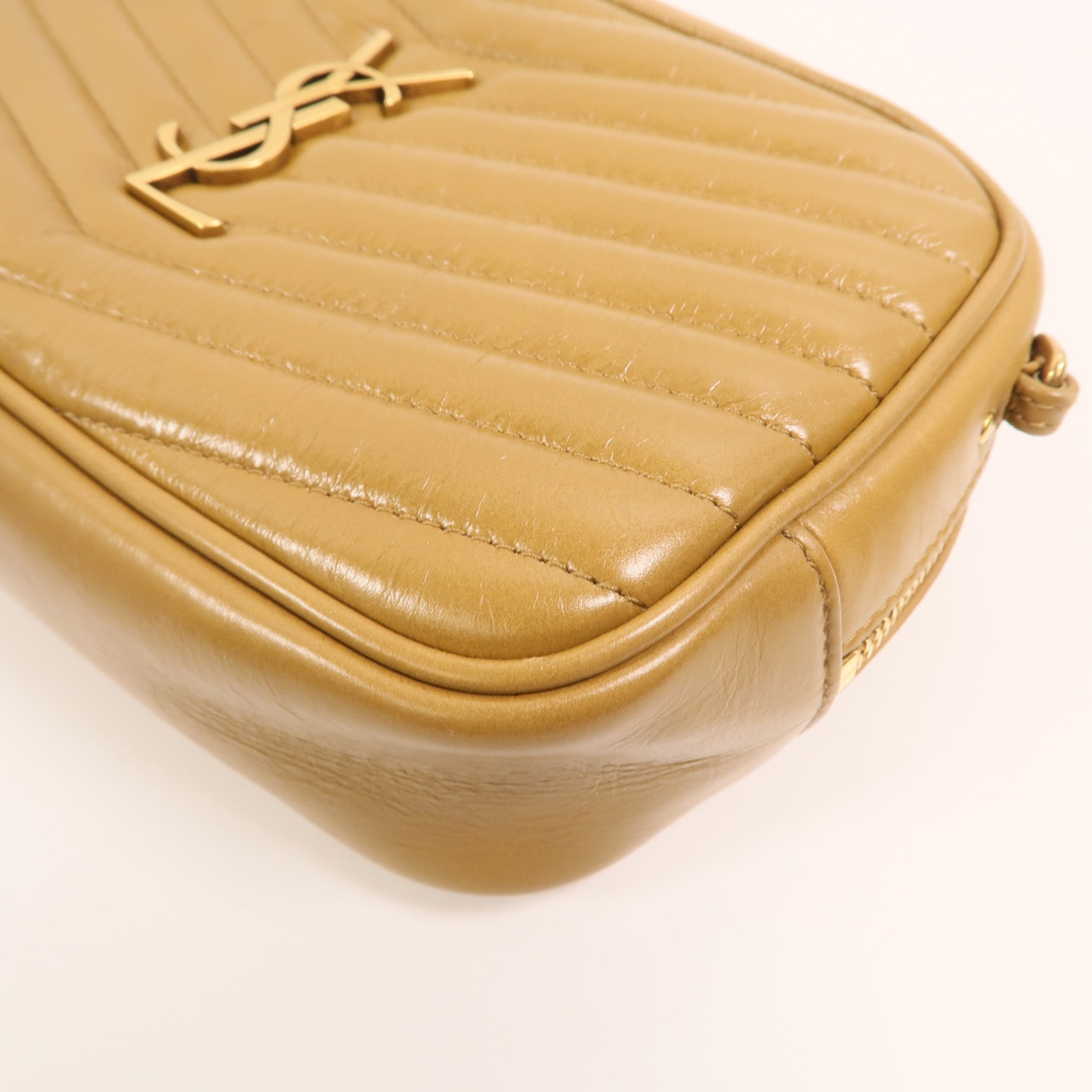 SAINT LAURENT 牛皮皮革Chain Shoulder金扣鏈帶肩背袋