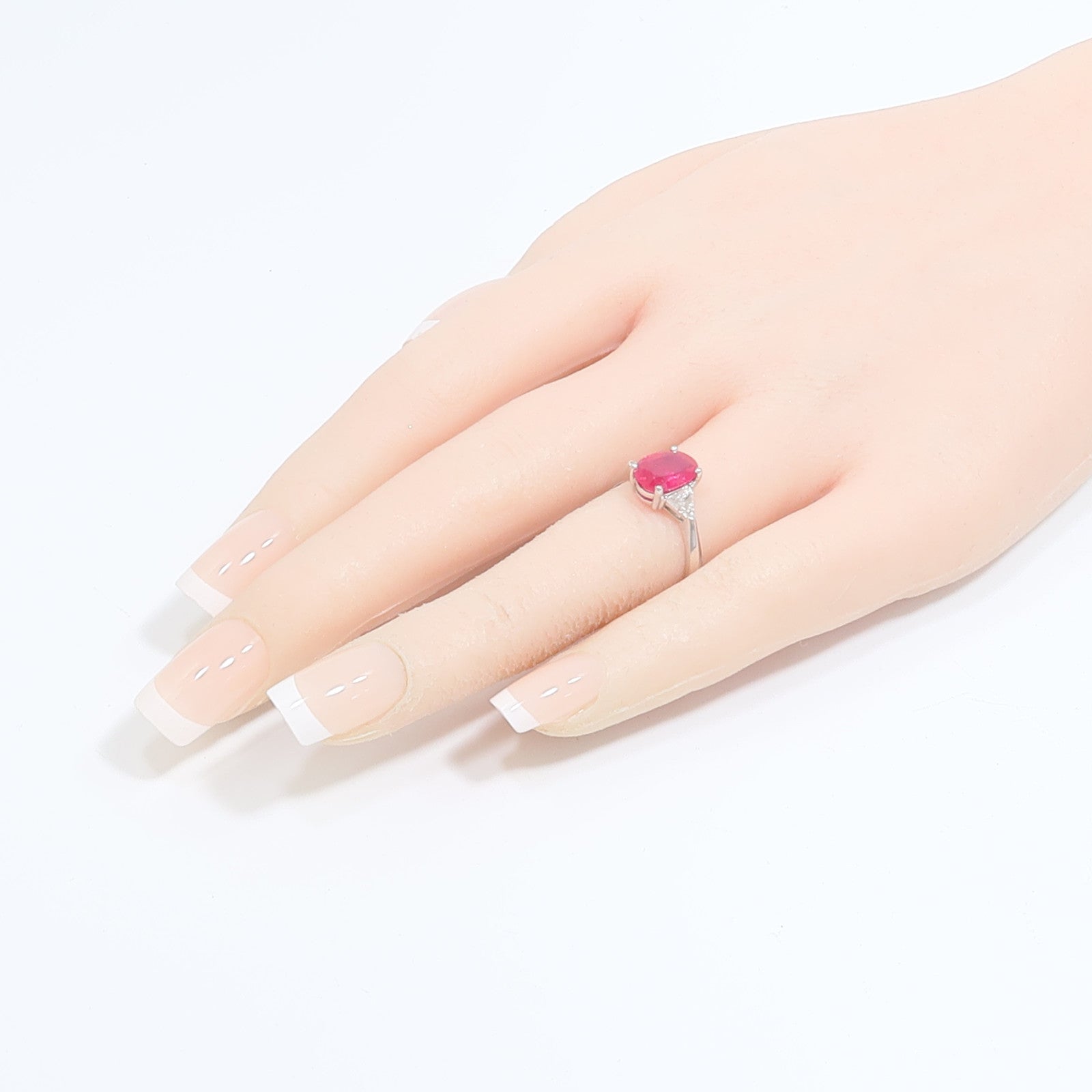 JEWELRY 18K白金Ruby Diamond Ring紅寶石/鑽石戒指