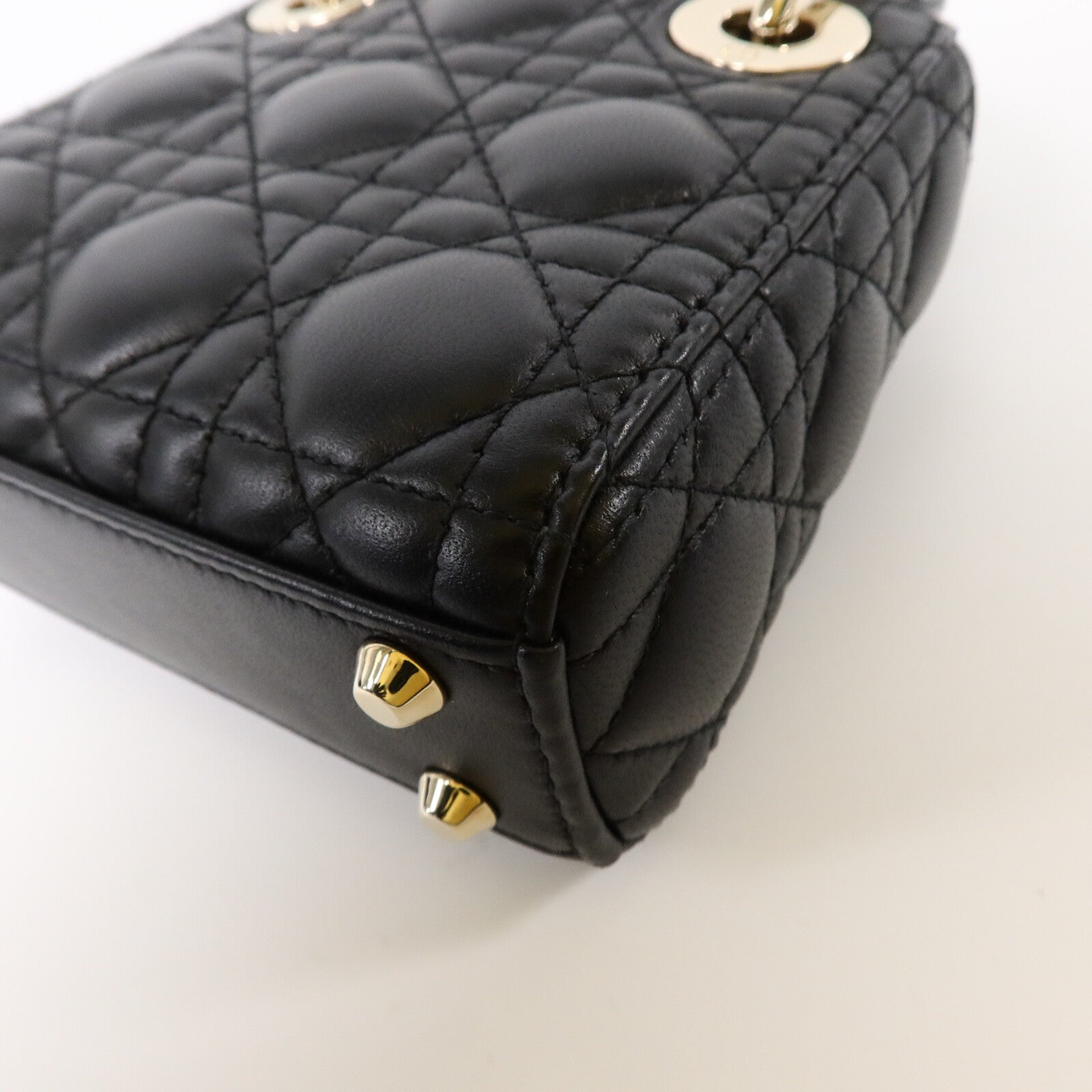 Dior 羊皮皮革Lady Dior Micro手挽肩背兩用袋