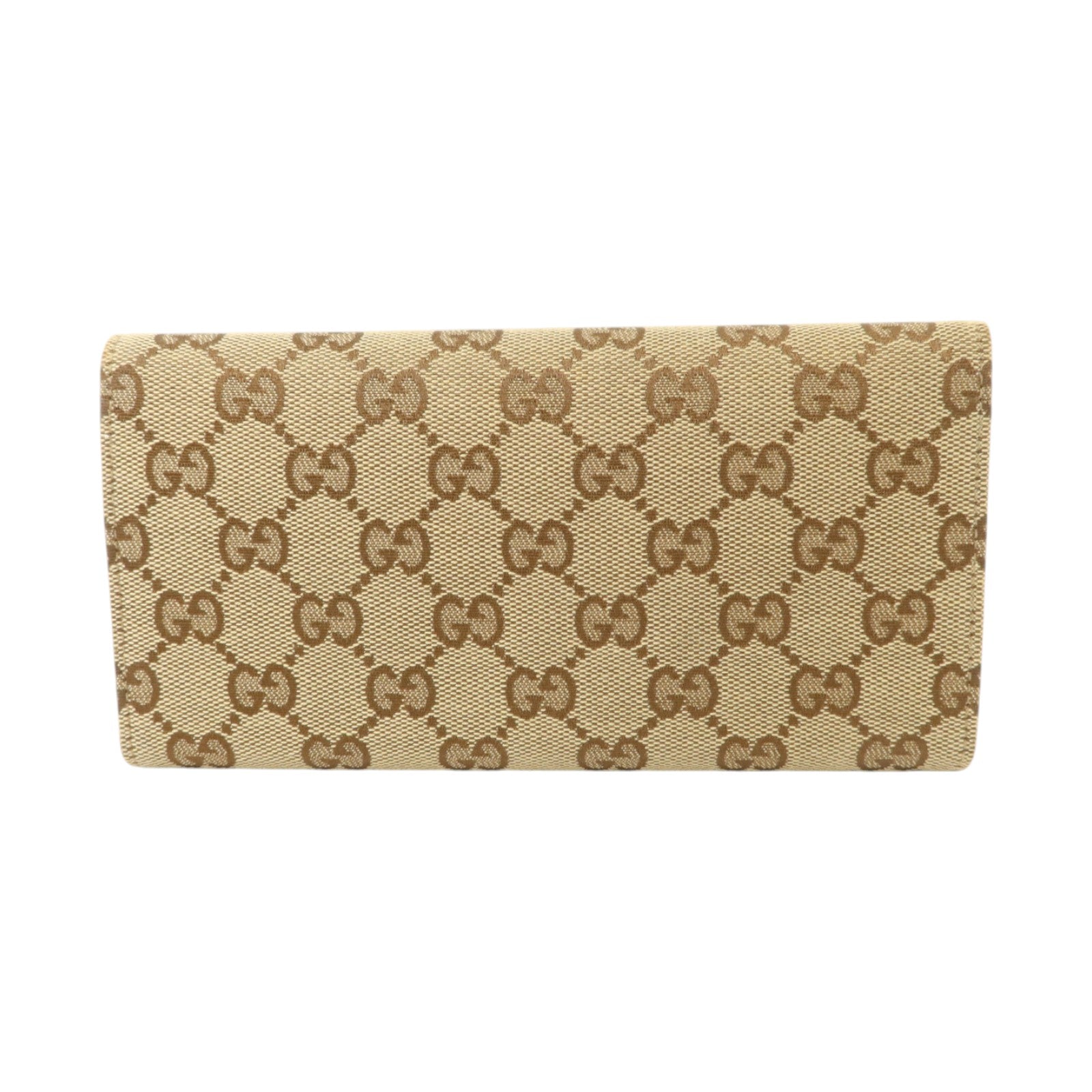 GUCCI GG帆布Vintage Web Horsebit Long Wallet金扣長錢包