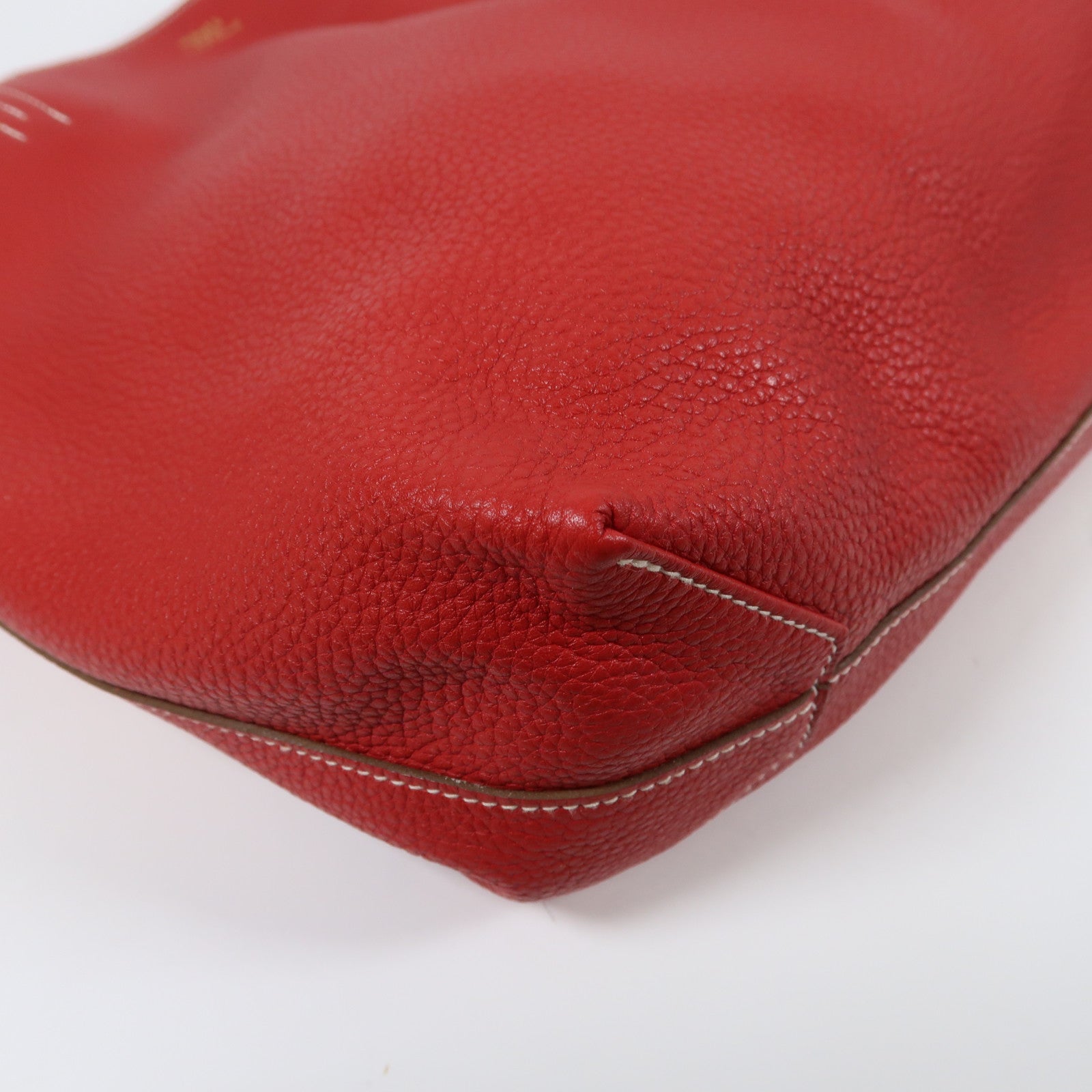 HERMES Clemence皮革Double Sens肩背袋Rouge Casaque/紅色
