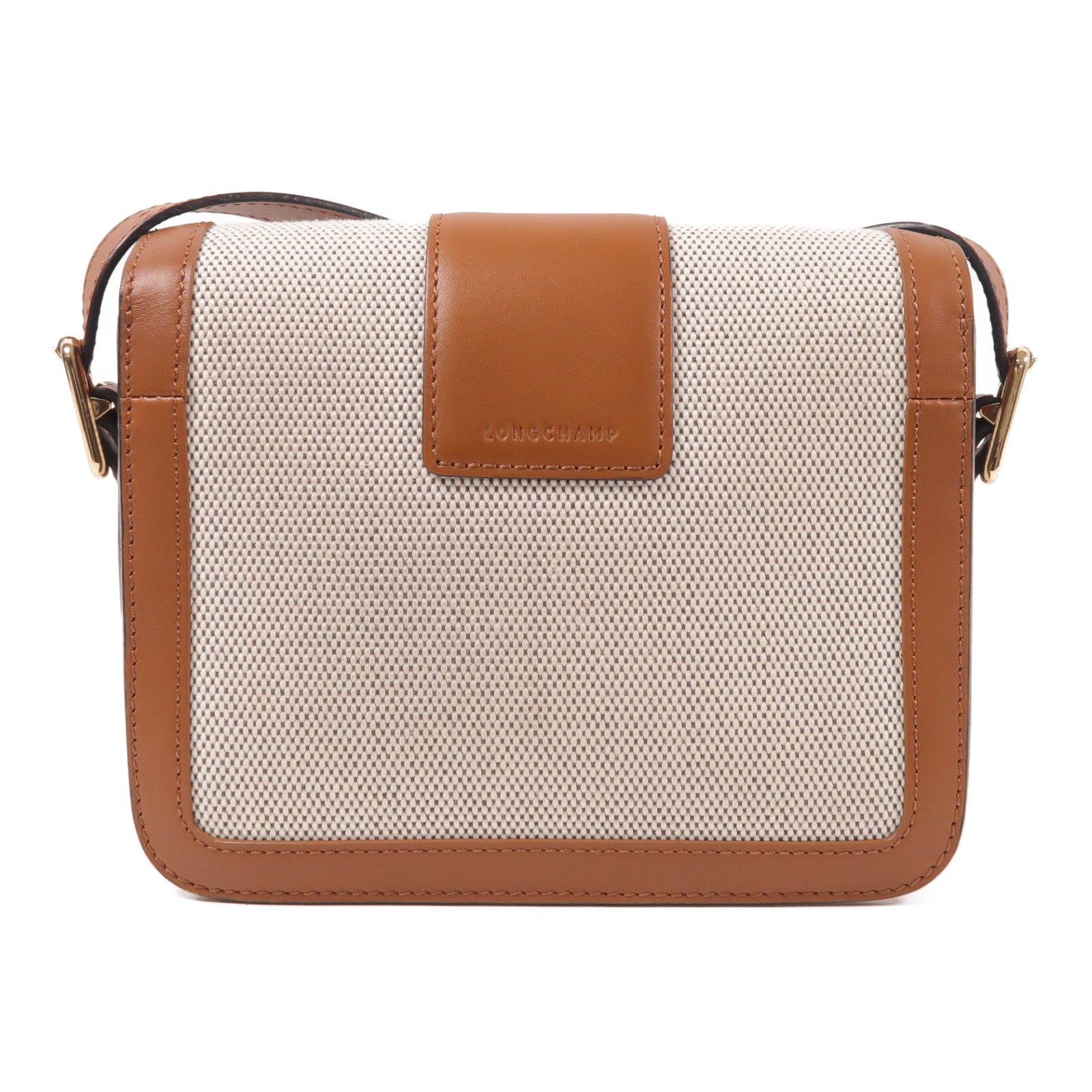 Longchamp 帆布/皮革Shoulder Bag金扣肩背袋
