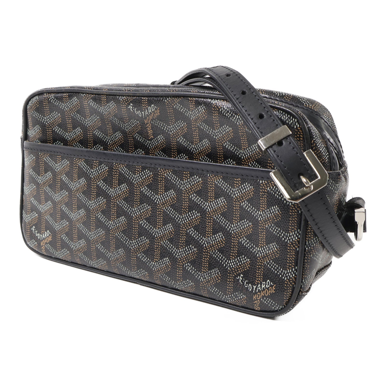 GOYARD 塗層帆布Cap-Vert PM銀扣肩背袋