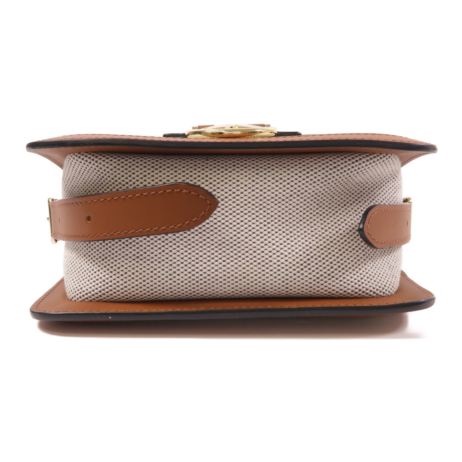 Longchamp 帆布/皮革Shoulder Bag金扣肩背袋