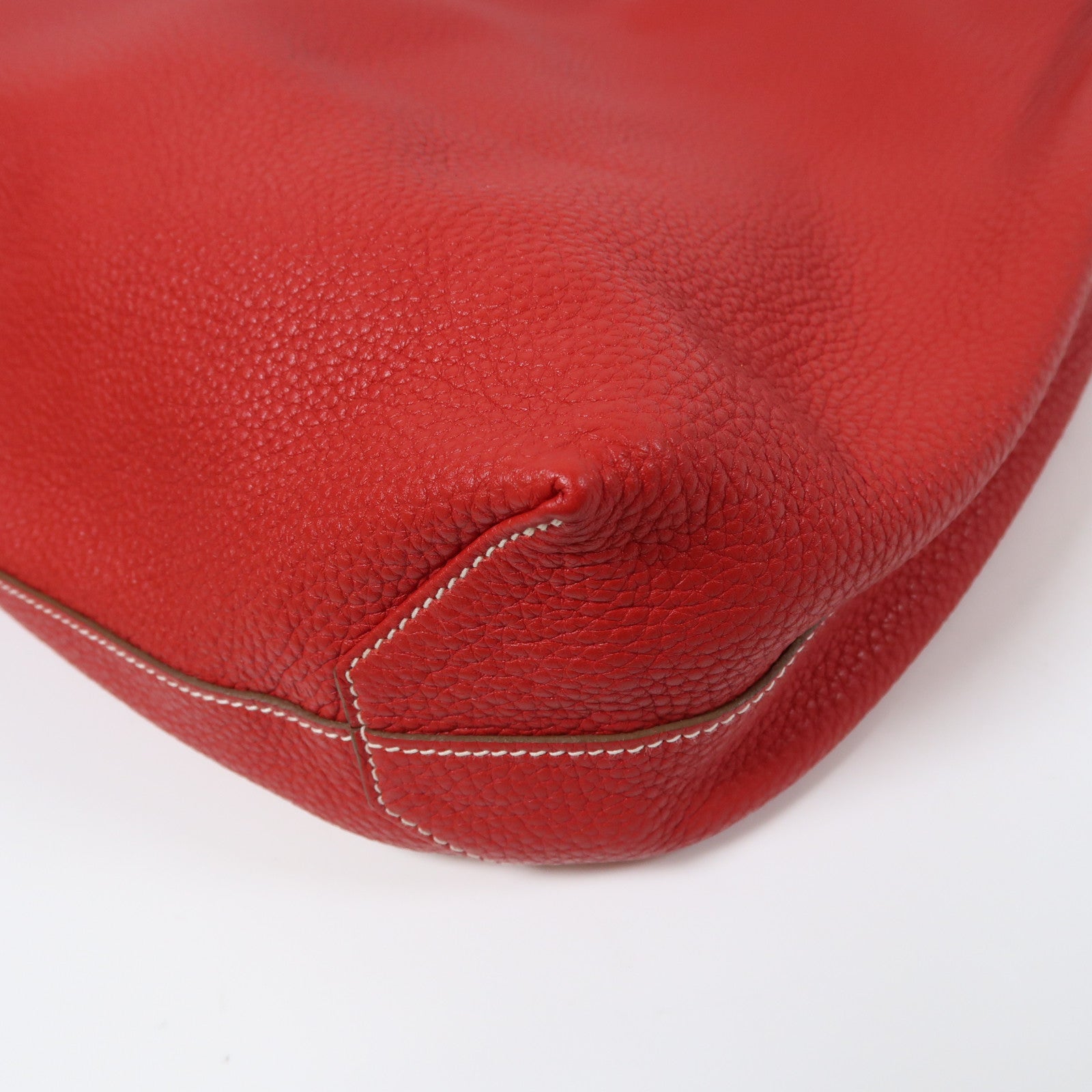 HERMES Clemence皮革Double Sens肩背袋Rouge Casaque/紅色