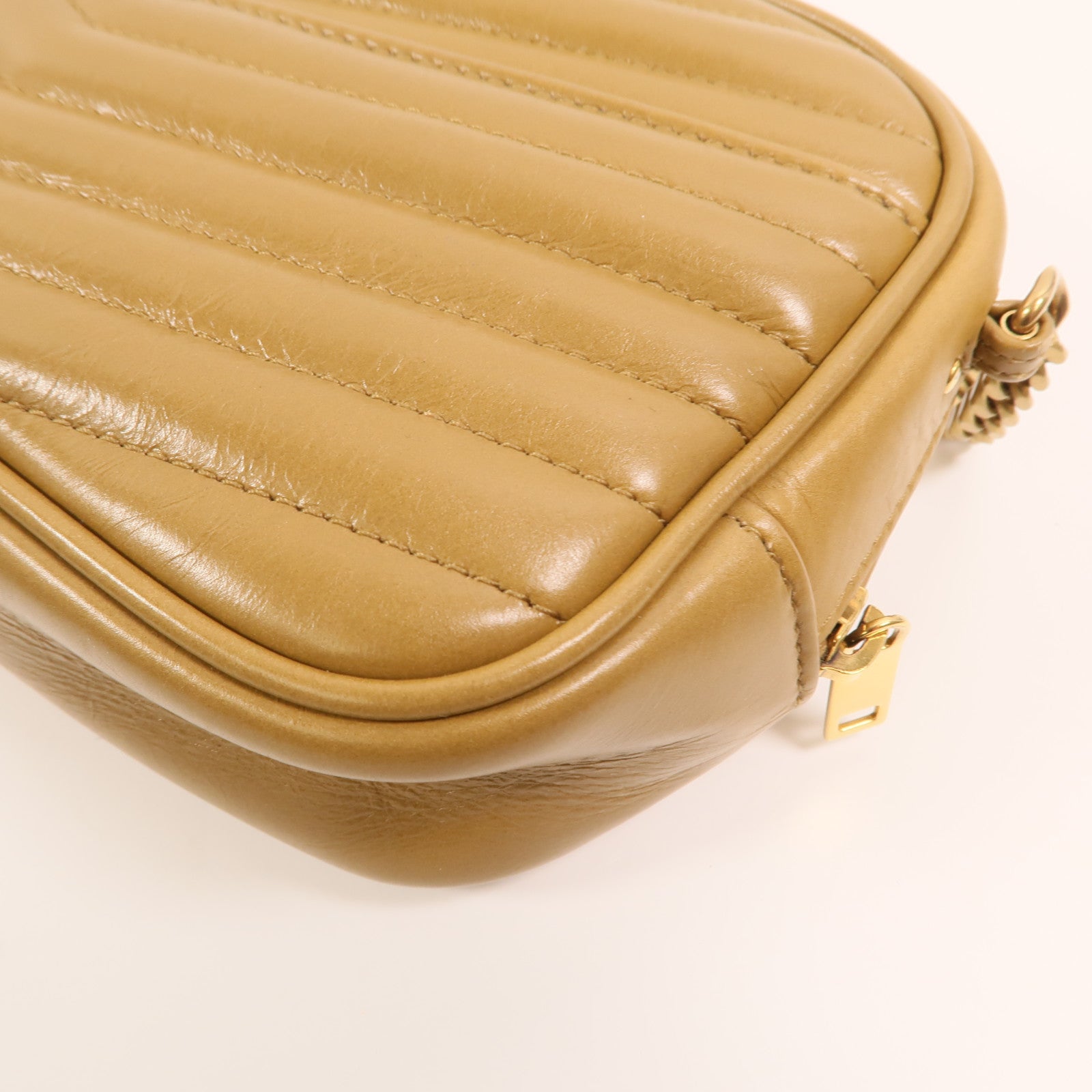SAINT LAURENT 牛皮皮革Chain Shoulder金扣鏈帶肩背袋