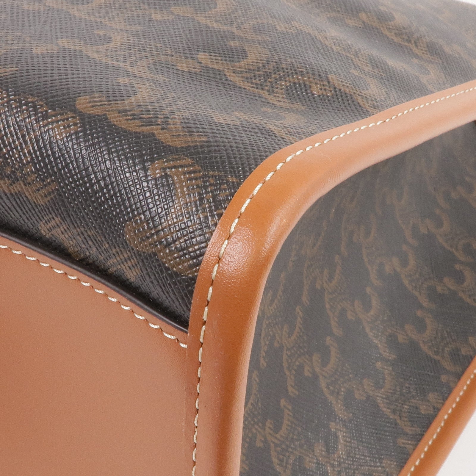 CELINE 塗層帆布Horizontal Cabas Triomphe金扣肩背袋/手挽袋