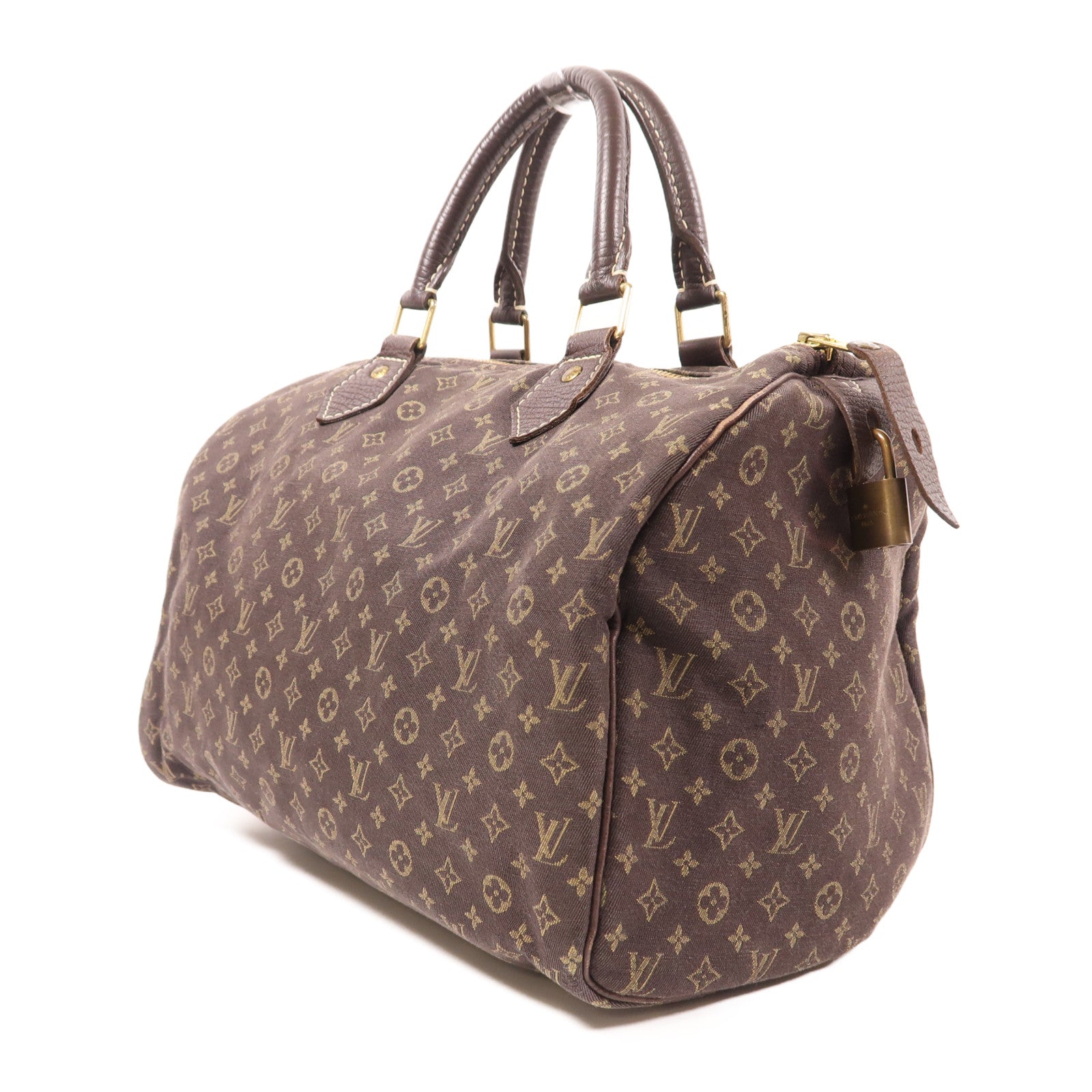 LOUIS VUITTON LV GHW Speedy 30 Handbag M95224 Monogram Mini Lin Brown