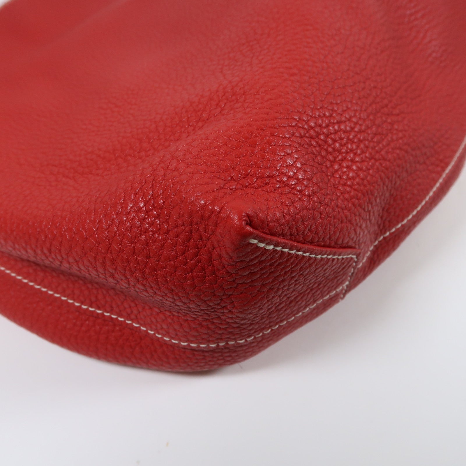 HERMES Clemence皮革Double Sens肩背袋Rouge Casaque/紅色