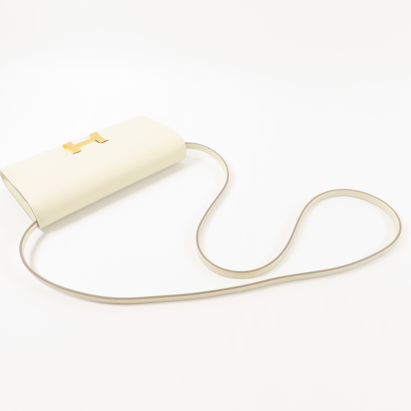 HERMES 皮革Constance To Go肩背袋Craie