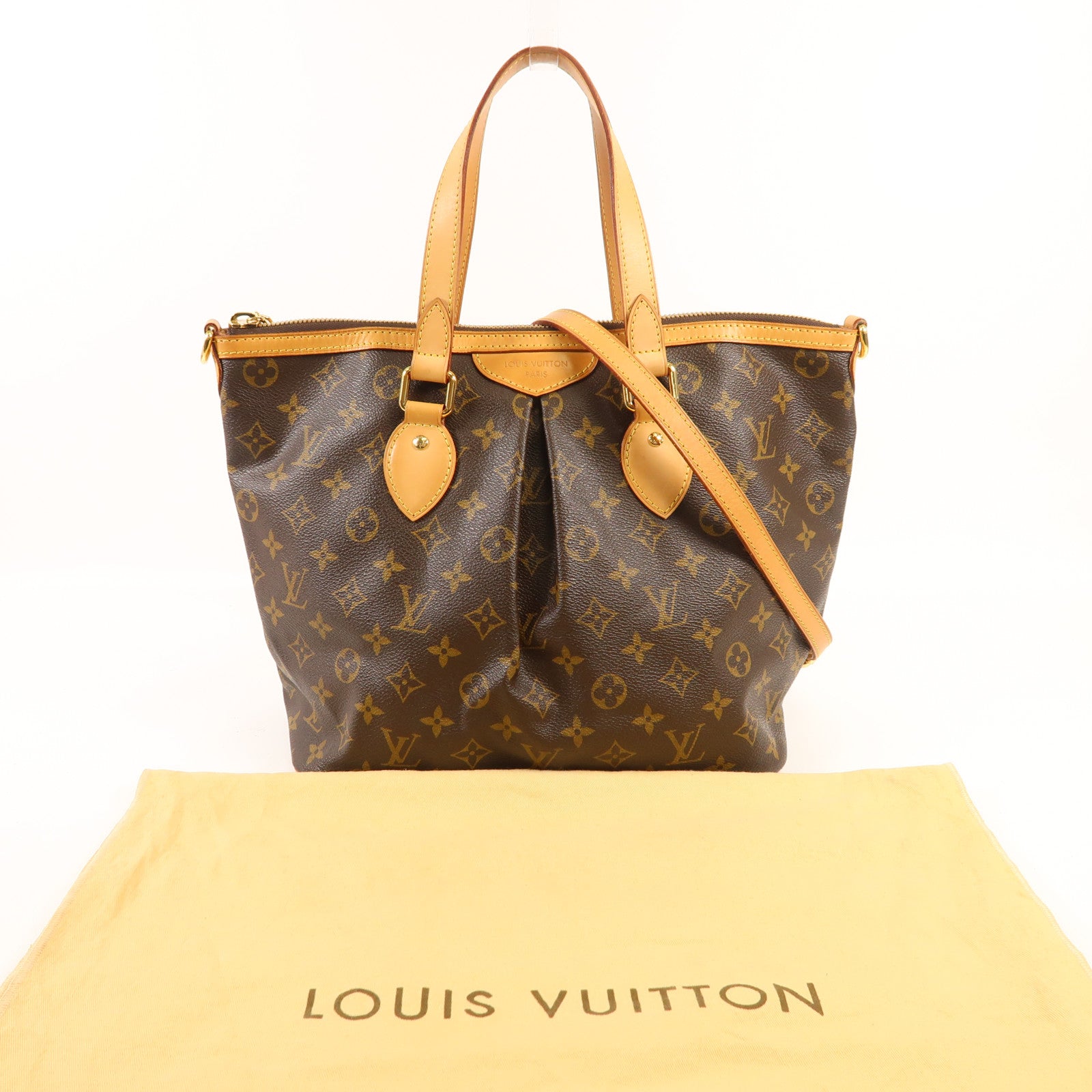 LOUIS VUITTON Monogram Palermo PM金扣手挽肩背兩用袋棕色