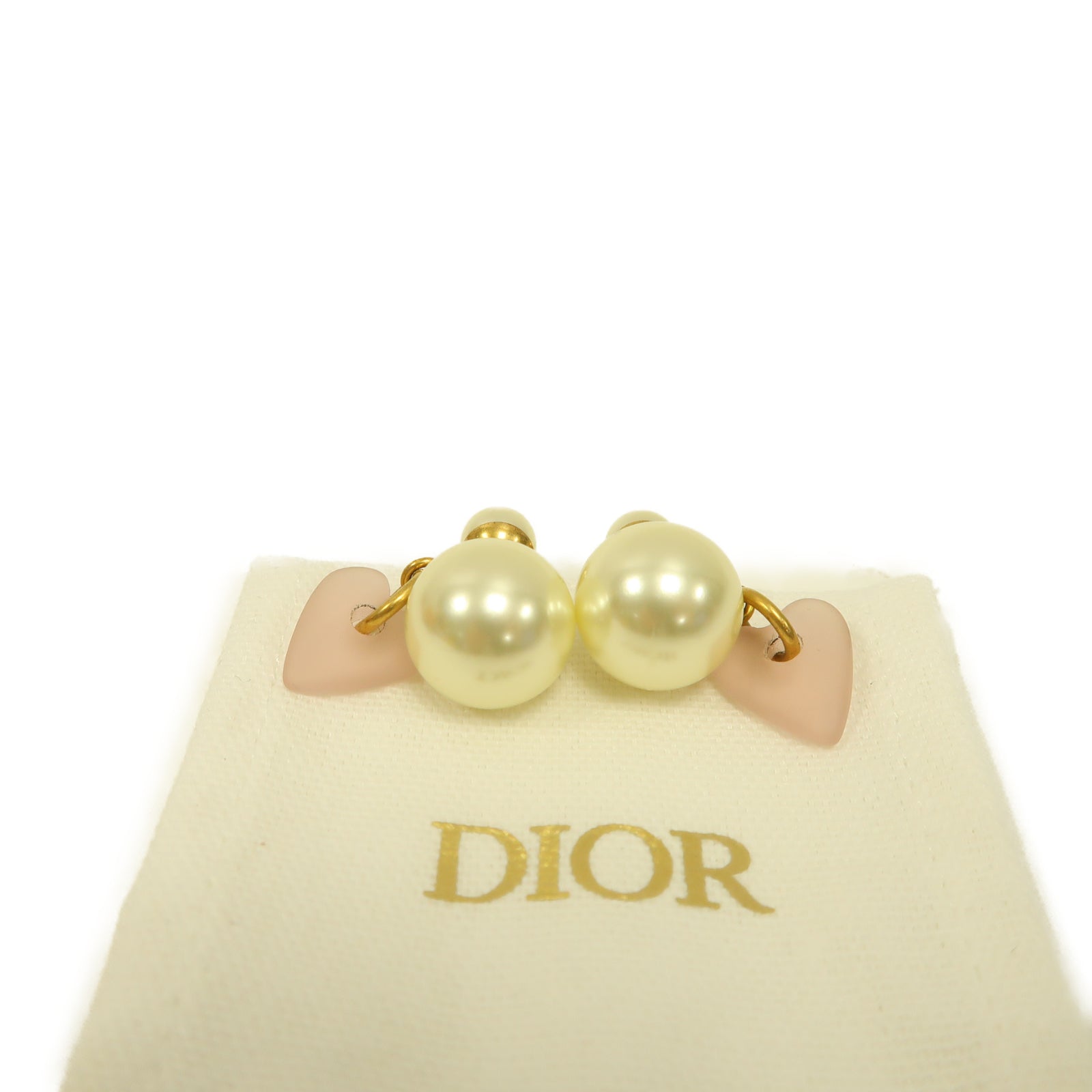 Dior 金屬/PVC Earrings耳環金色/粉紅色