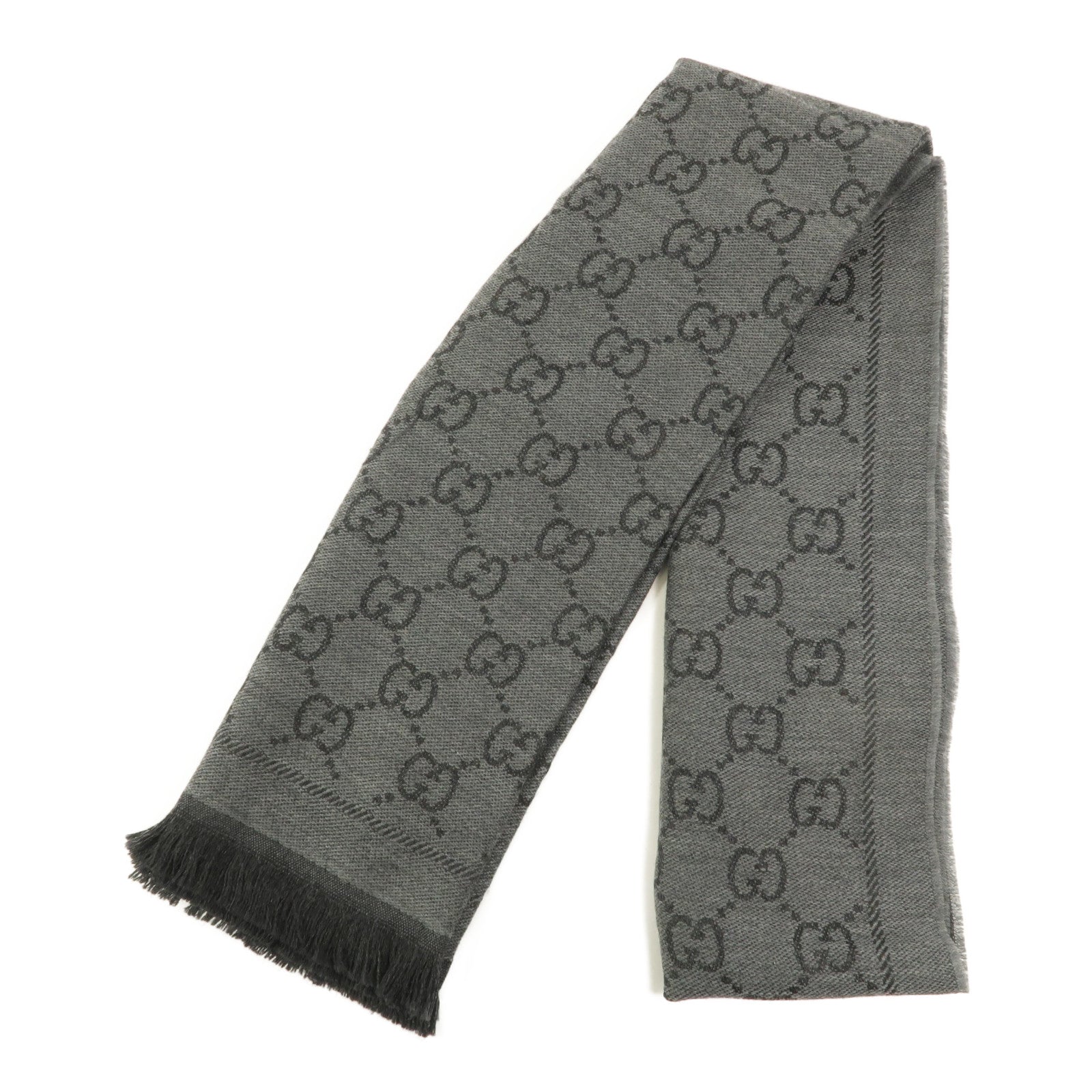 GUCCI 羊毛GG Jacquard Scarf 48X180cm圍巾