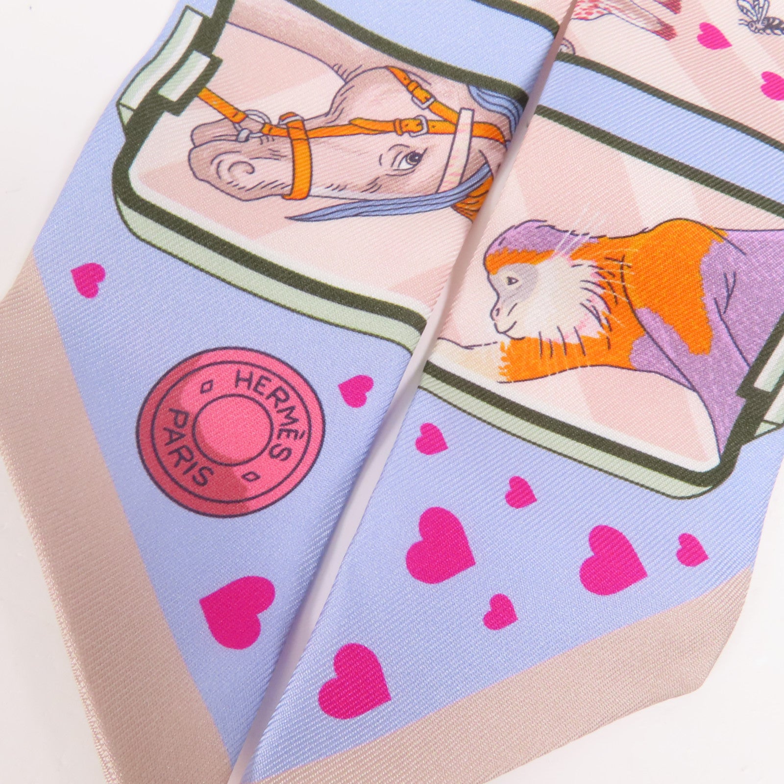 HERMES 絲質Twilly絲巾