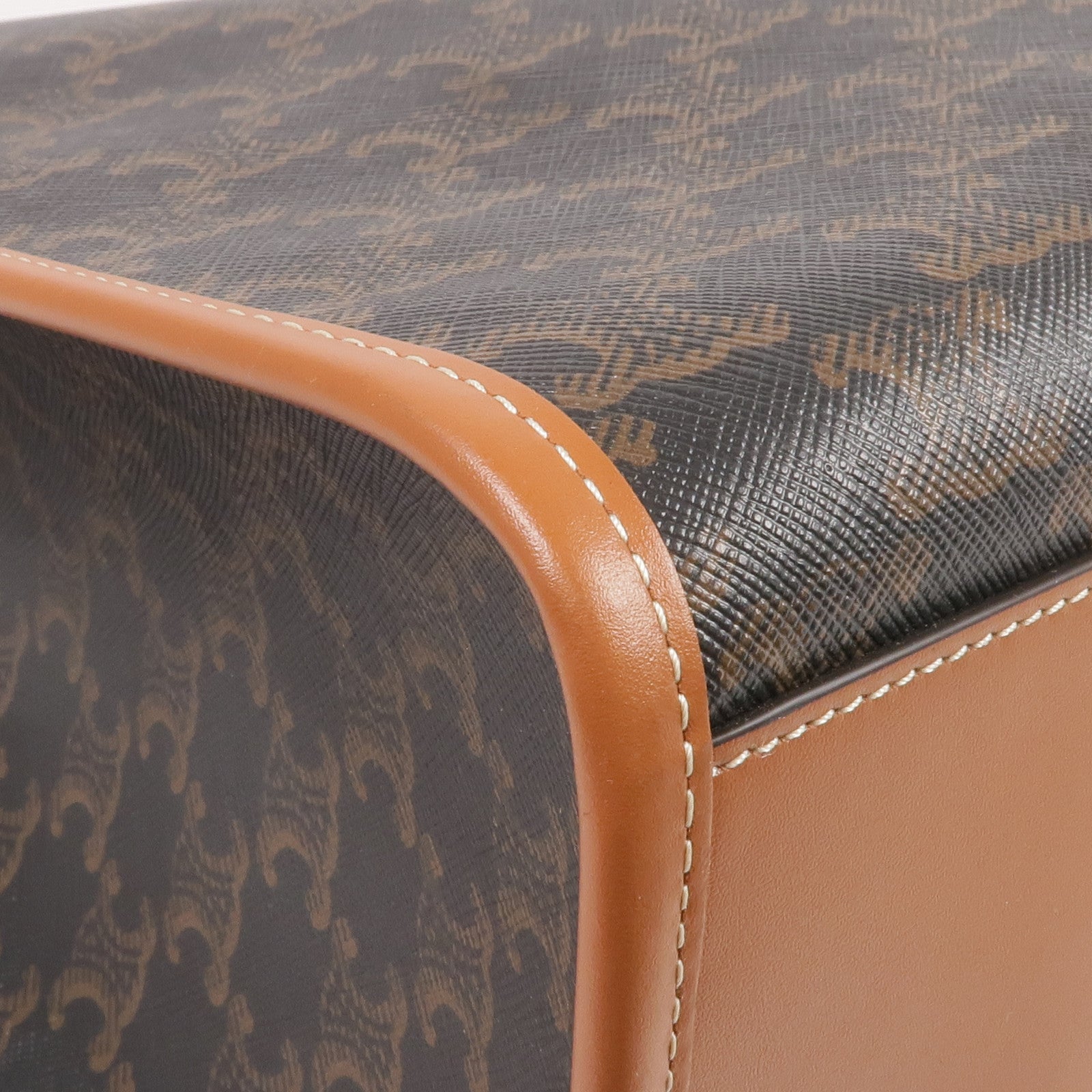 CELINE 塗層帆布Horizontal Cabas Triomphe金扣肩背袋/手挽袋