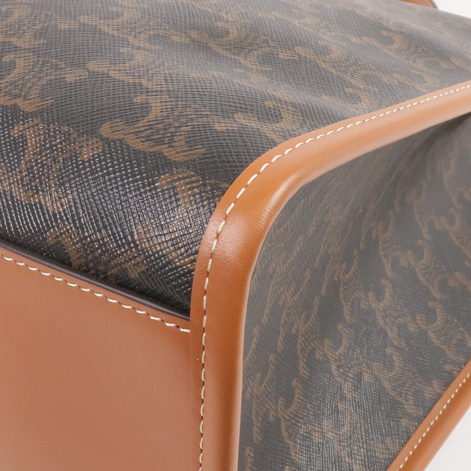 CELINE 塗層帆布Horizontal Cabas Triomphe金扣肩背袋/手挽袋