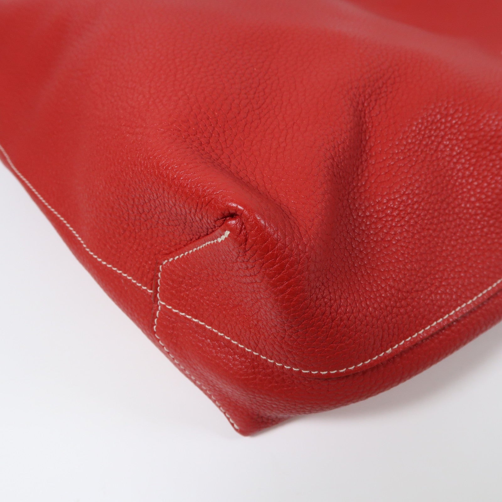 HERMES Clemence皮革Double Sens肩背袋Rouge Casaque/紅色