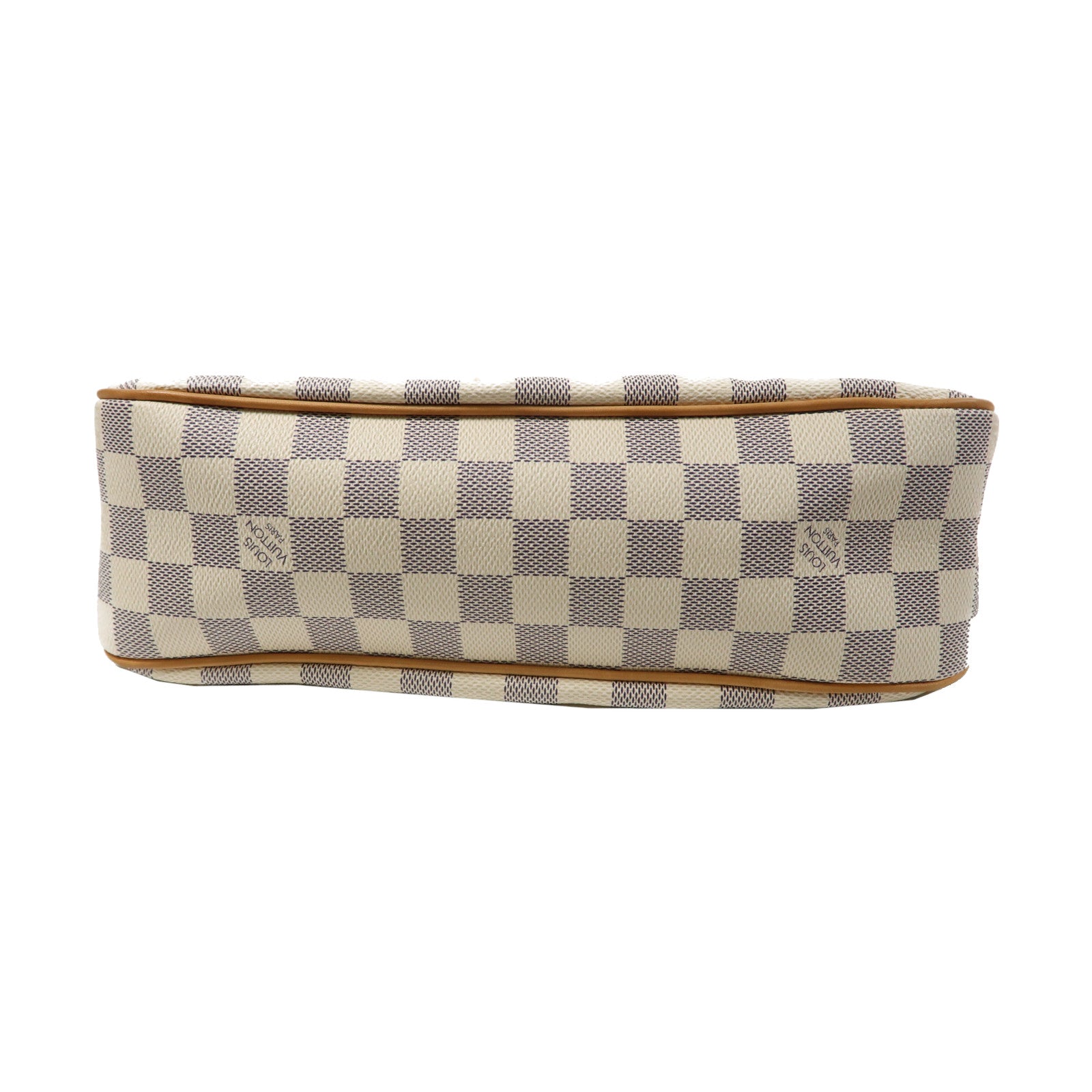 LOUIS VUITTON Damier Azur Siracusa PM金扣肩背袋白色