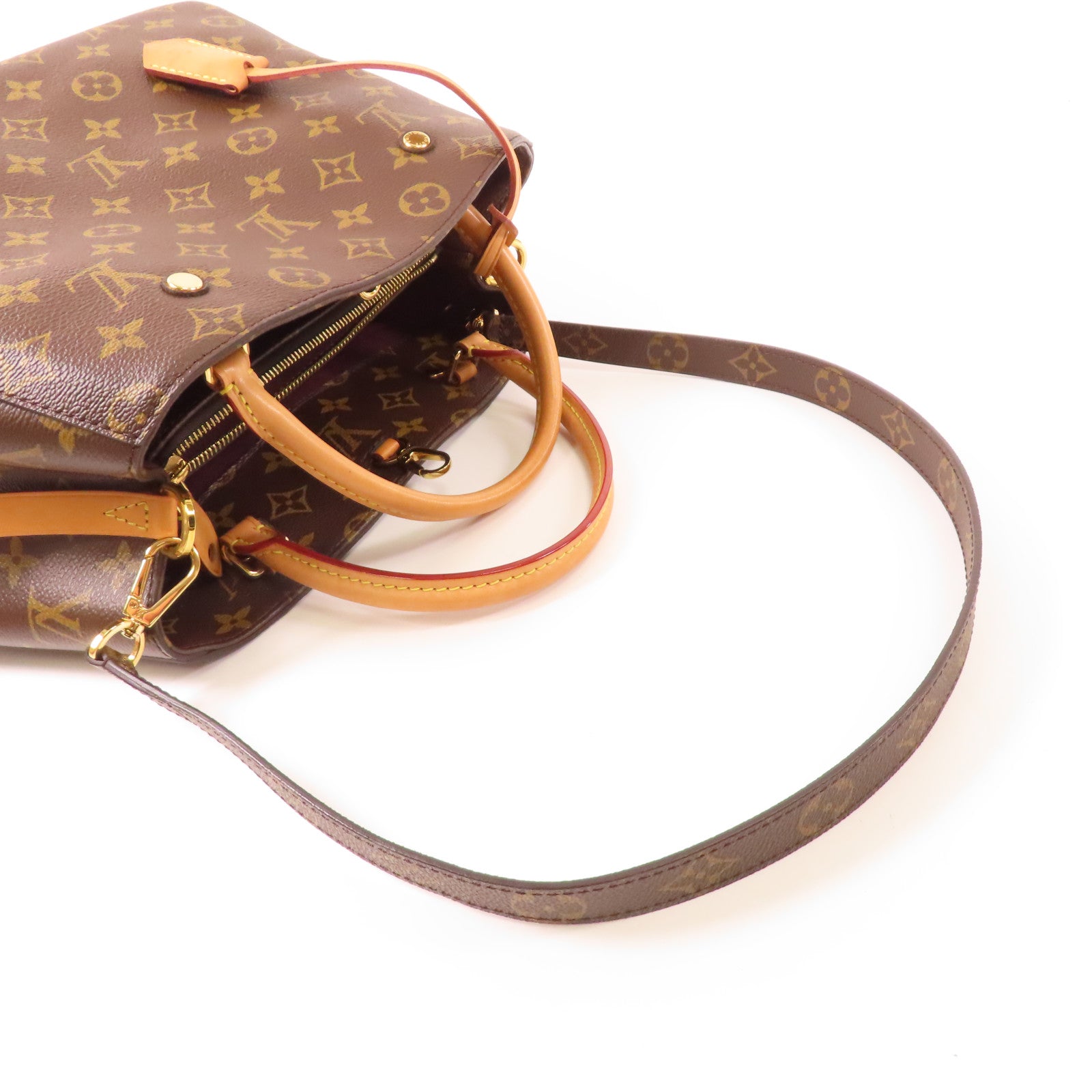 LOUIS VUITTON Monogram Montaigne MM金扣手挽肩背兩用袋