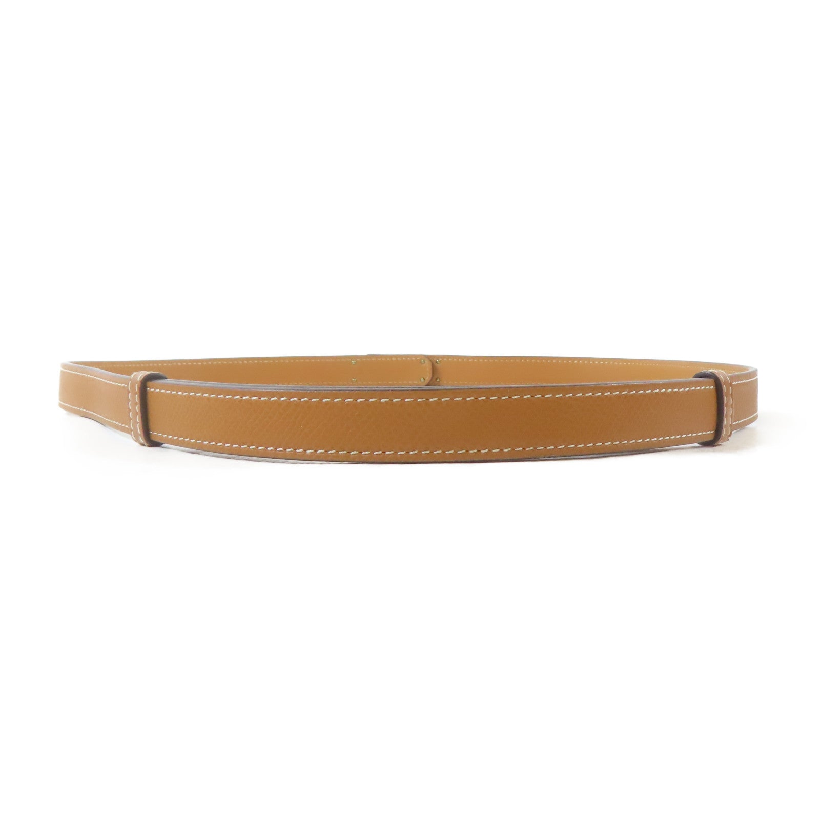 HERMES Epsom皮革Kelly Belt金扣皮帶Gold/金色/經典駝色