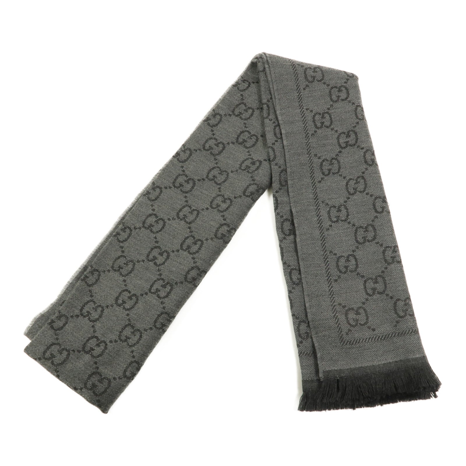 GUCCI 羊毛GG Jacquard Scarf 48X180cm圍巾