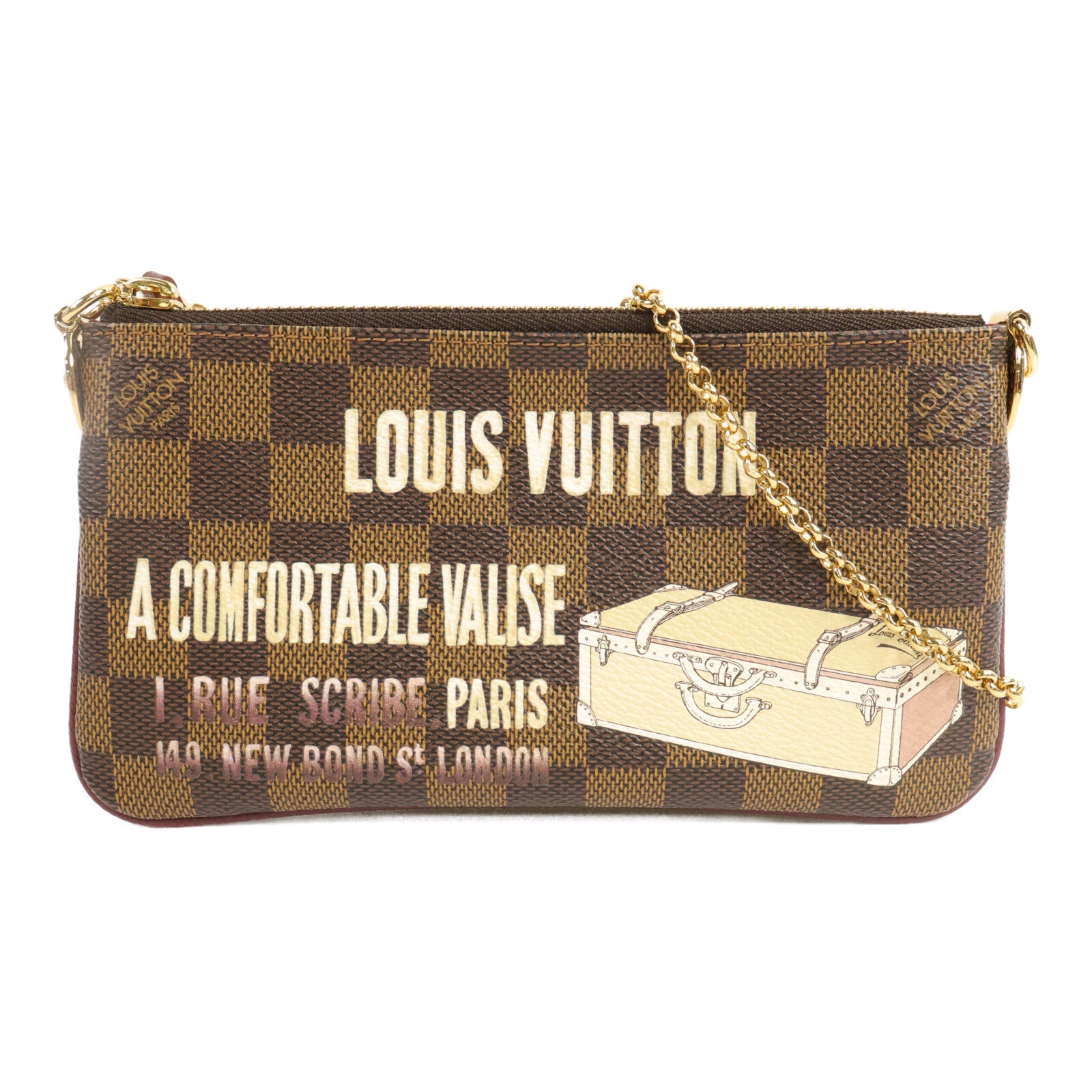 LOUIS VUITTON Damier Pochette Mila MM鏈帶手拿包